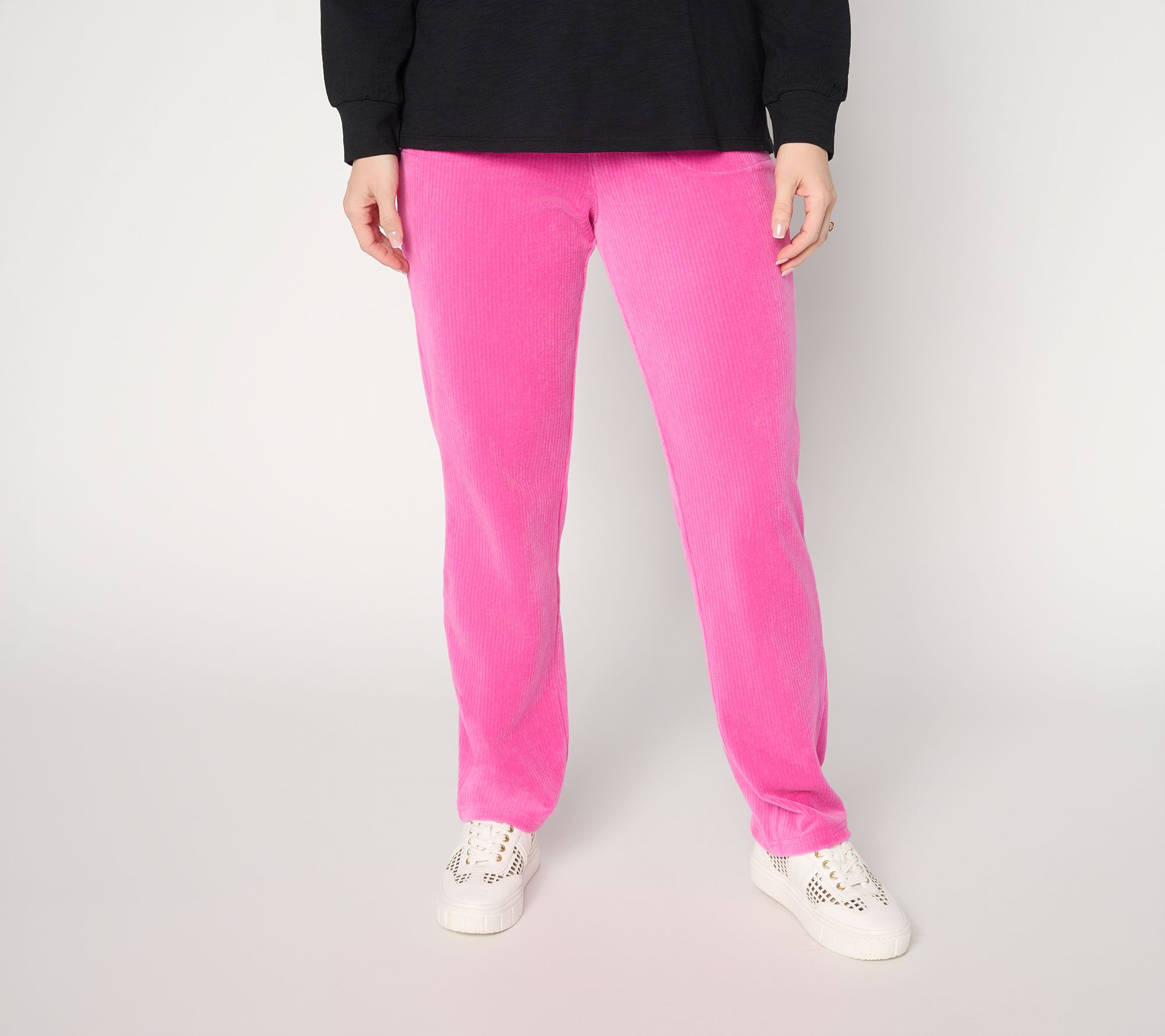 Quacker Factory Regular Corduroy Straight-Leg Pants