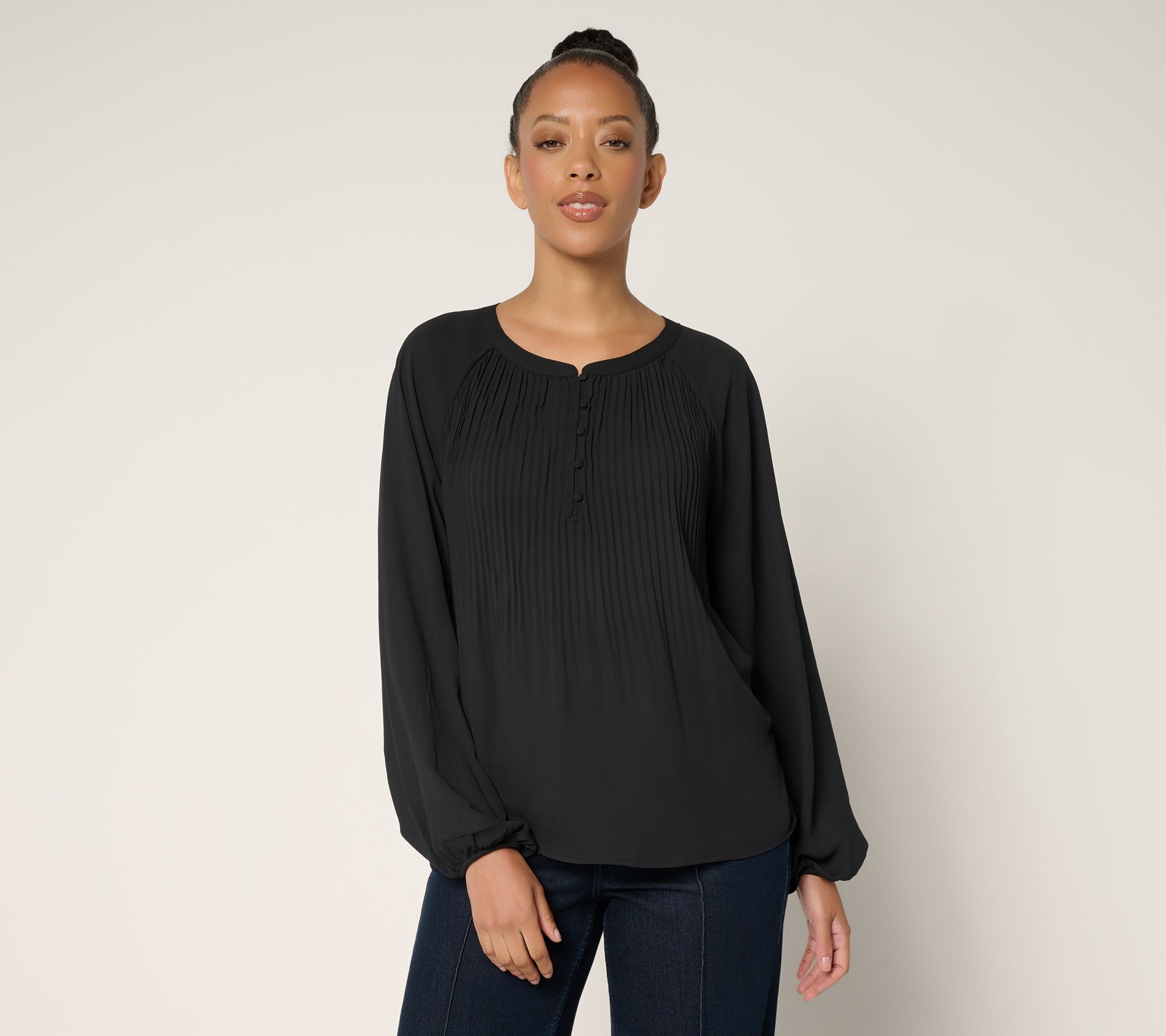 "As Is" Me by Jennie Garth Alberta Pleated Blouse