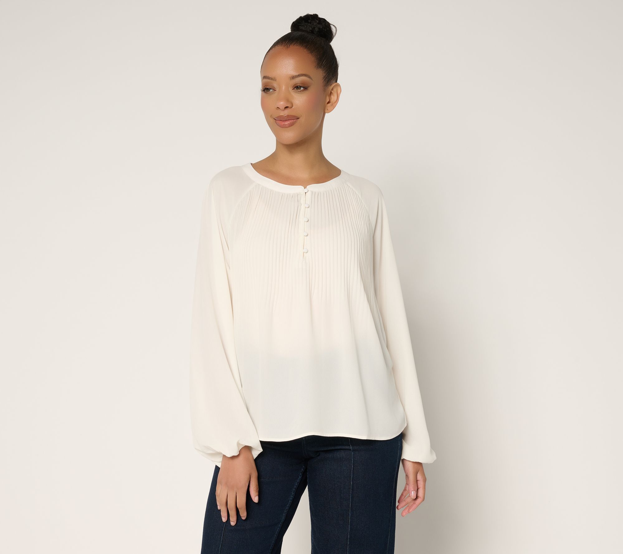 "As Is" Me by Jennie Garth Alberta Pleated Blouse