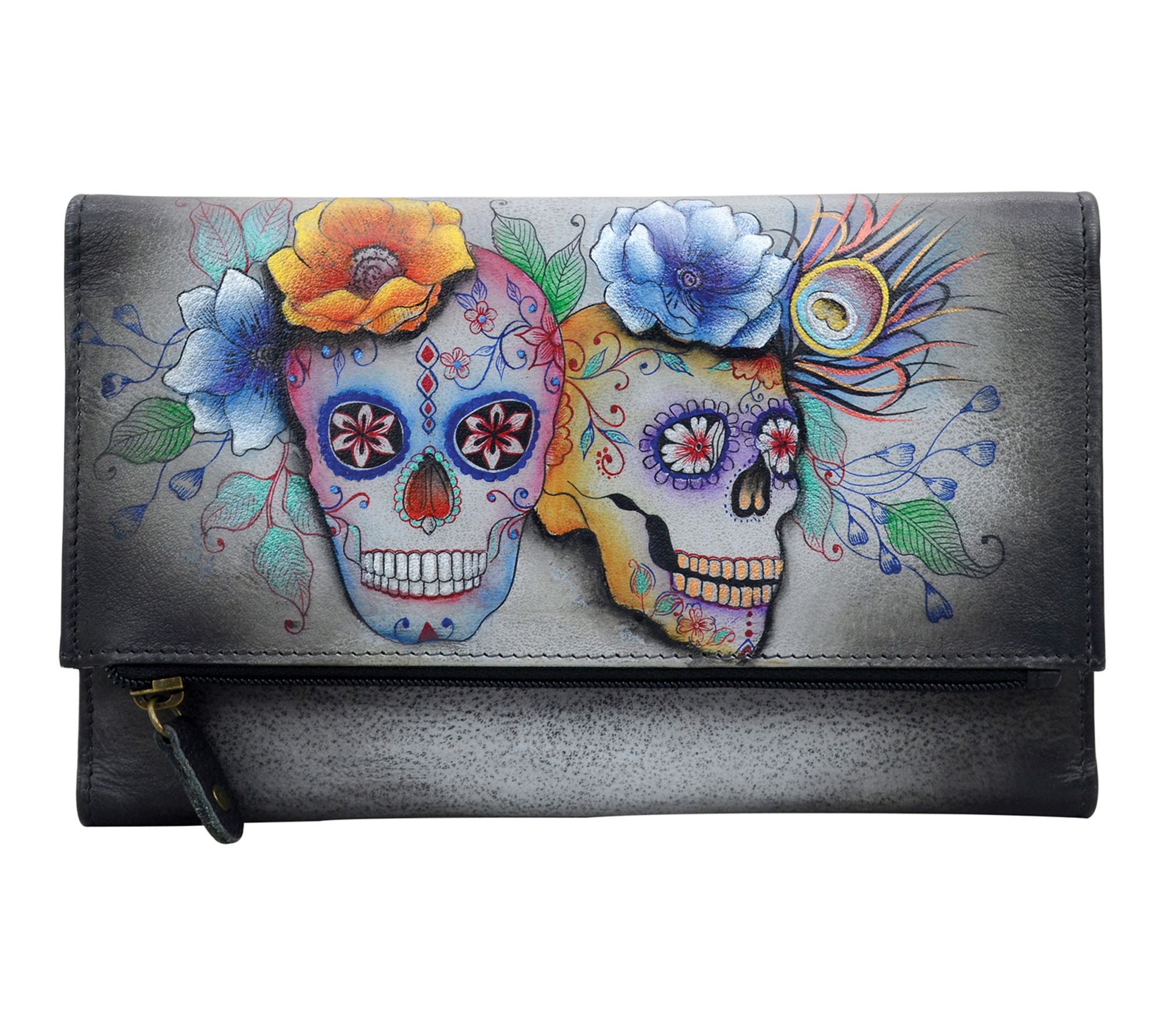 Anushcka Painted Leather Three Fold Clutch