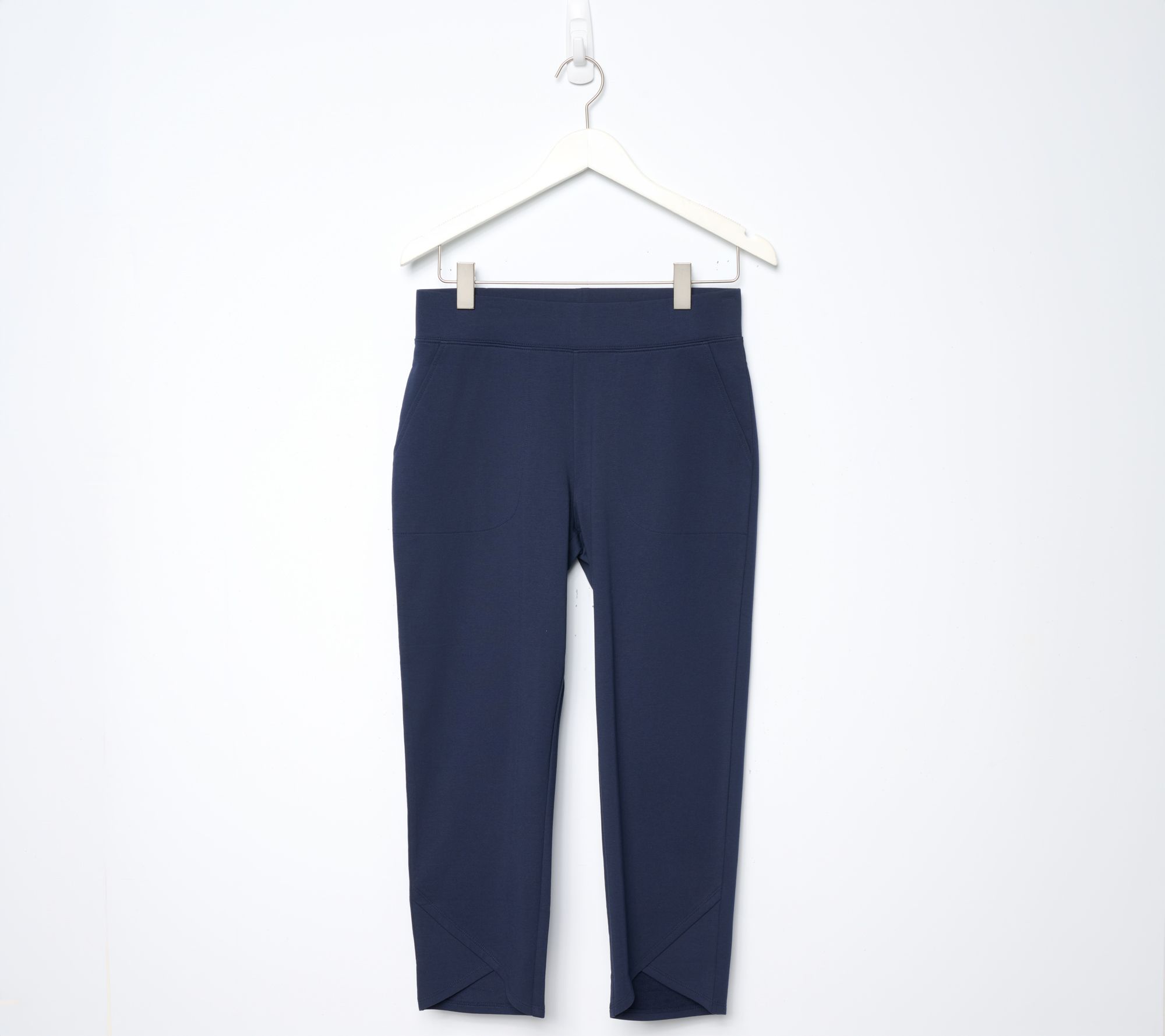 Denim & Co. Active Regular French Terry Crop Pants w/ Tulip Hem