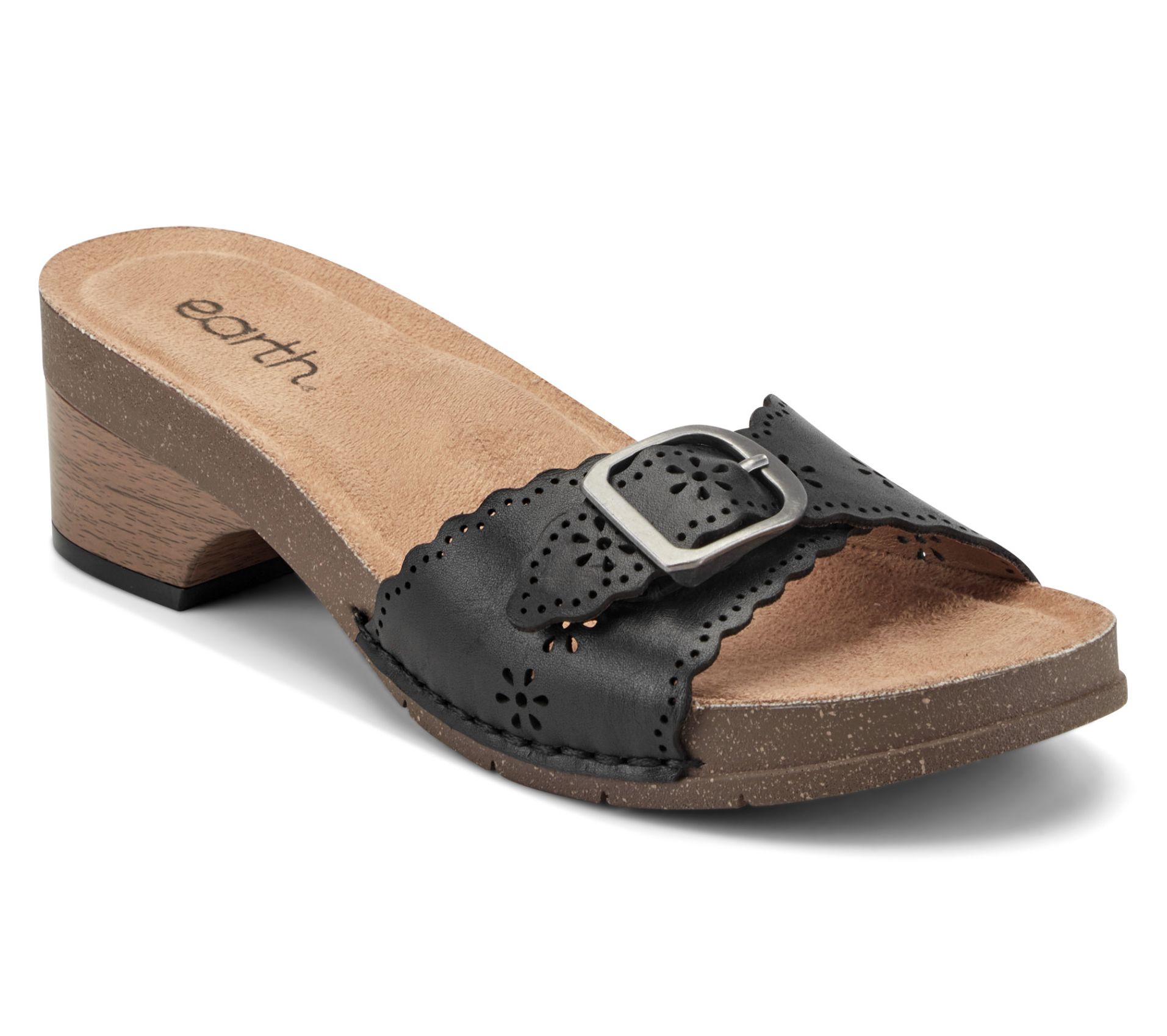 Earth Leather Heeled Sandals -Haisly