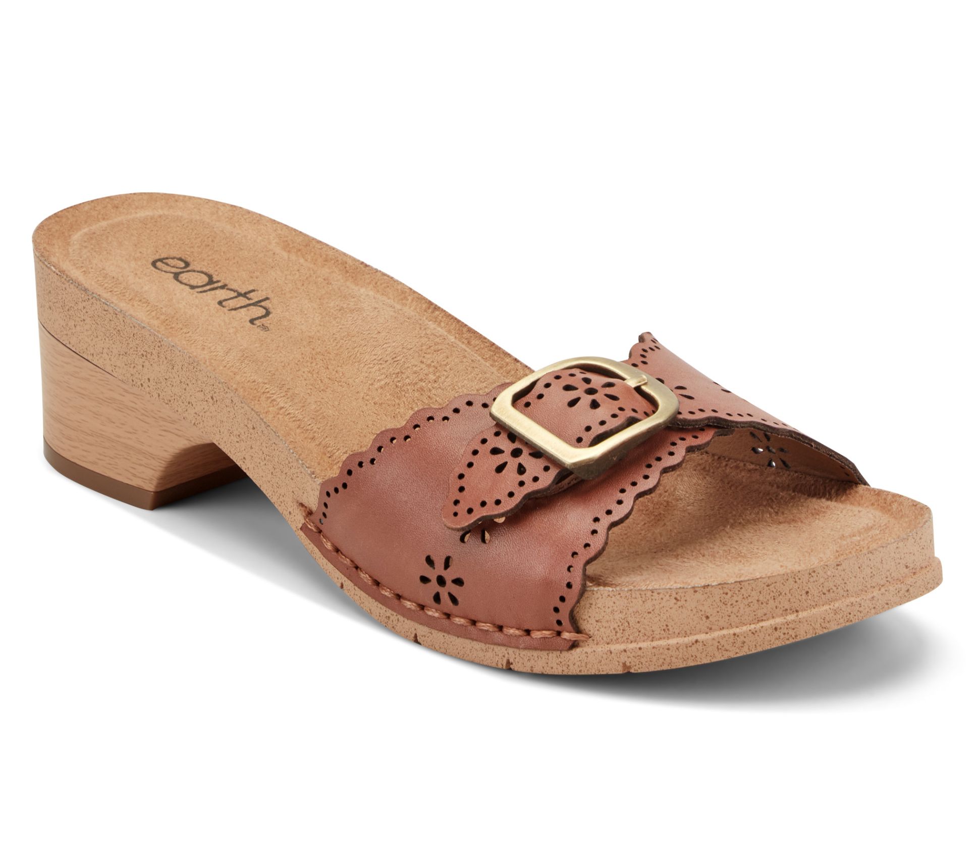 Earth Leather Heeled Sandals -Haisly