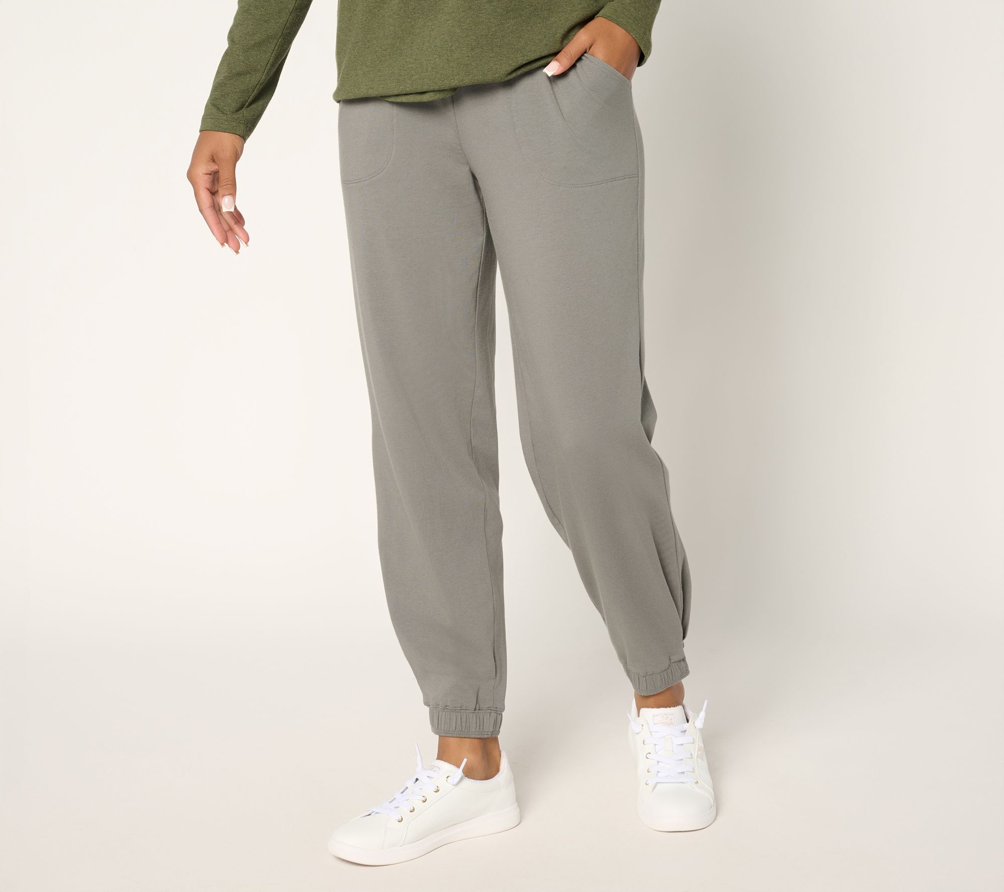 "As Is" AnyBody Tall Cozy Knit Side Pleat Jogger with Pockets