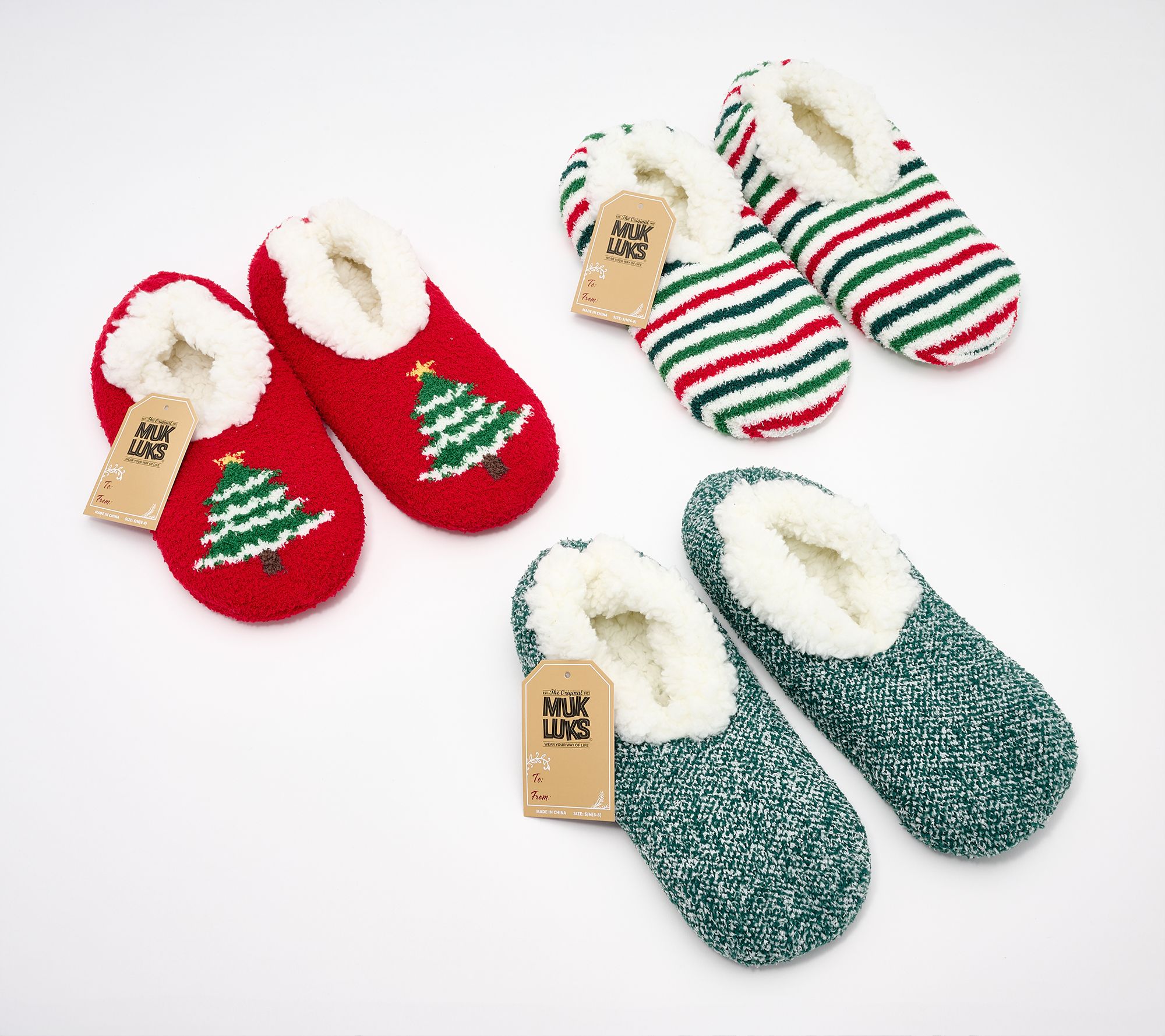MUK LUKS Set of 3 Aloe Infused Ballerina Slipper Socks