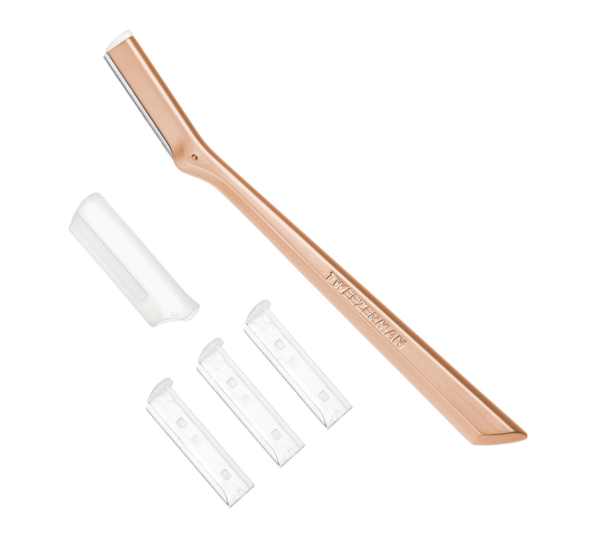 Tweezerman Rose Gold Facial Razor with Replacement Blades