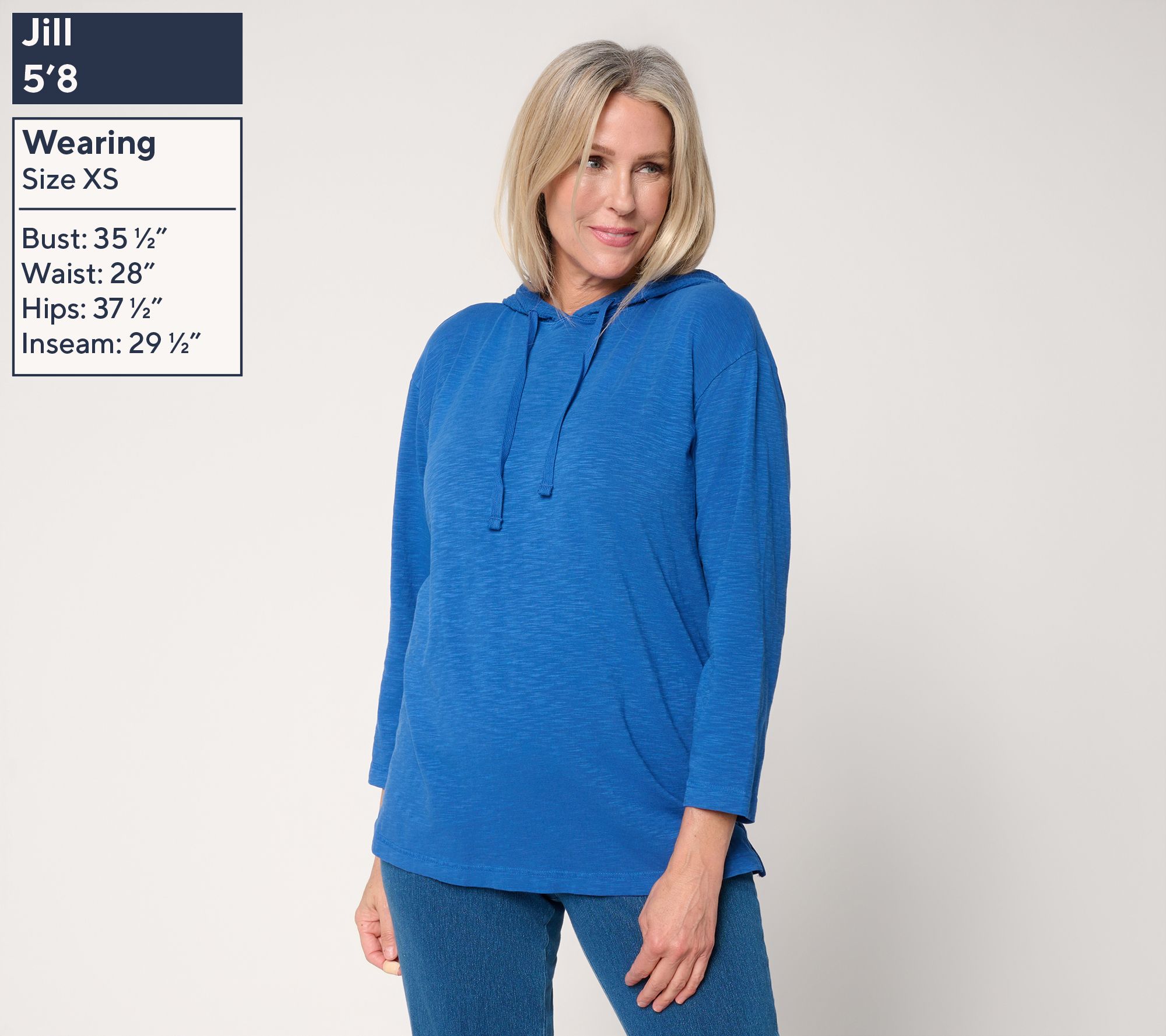 トップス uauaheights Symbol sweat(Blue) Adult AnyBody Washed Cotton Slub Jersey and Gauze Mixed Hoodie - QVC.com