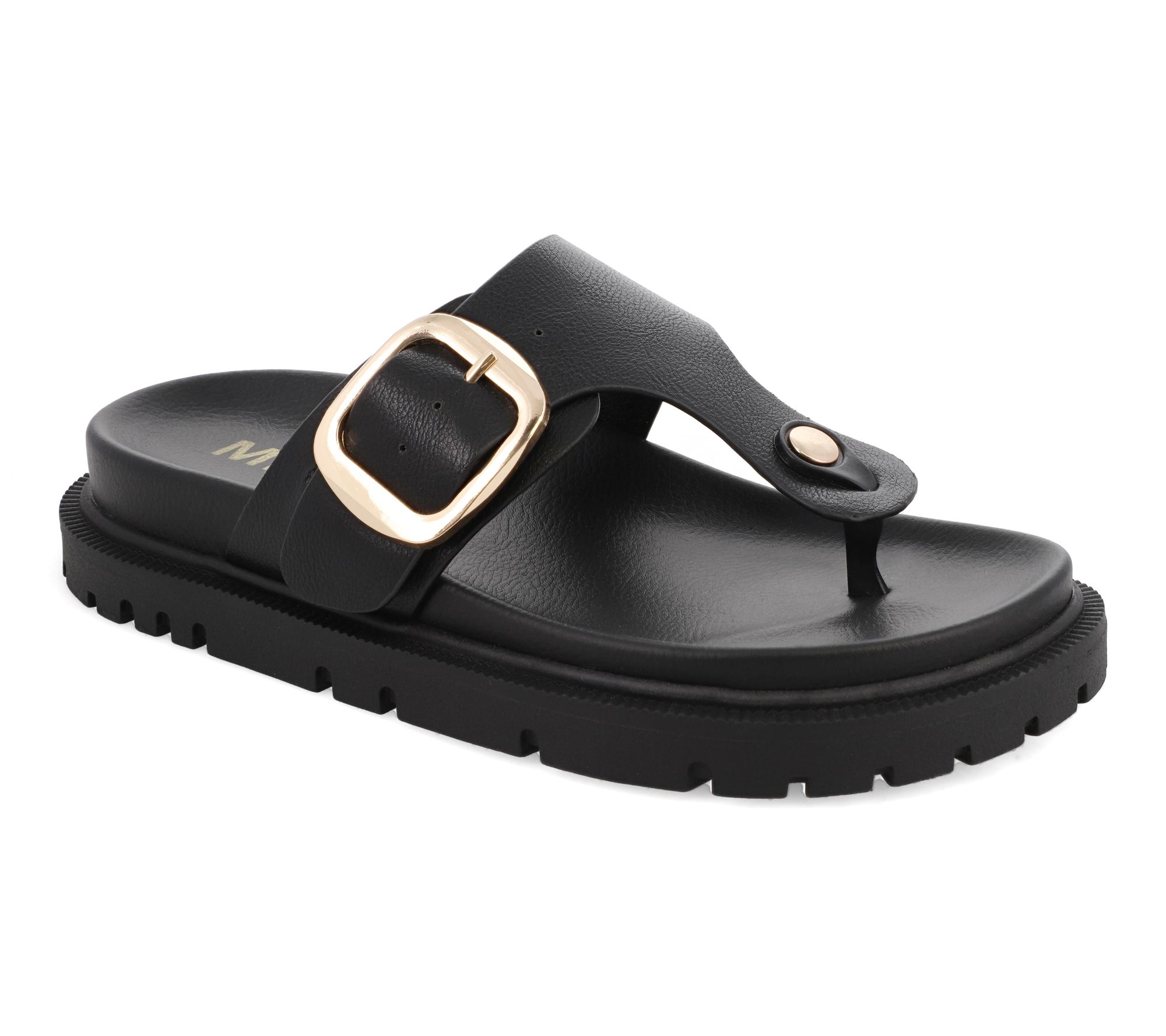MIA Buckled Comfort Thong Sandals - Geri