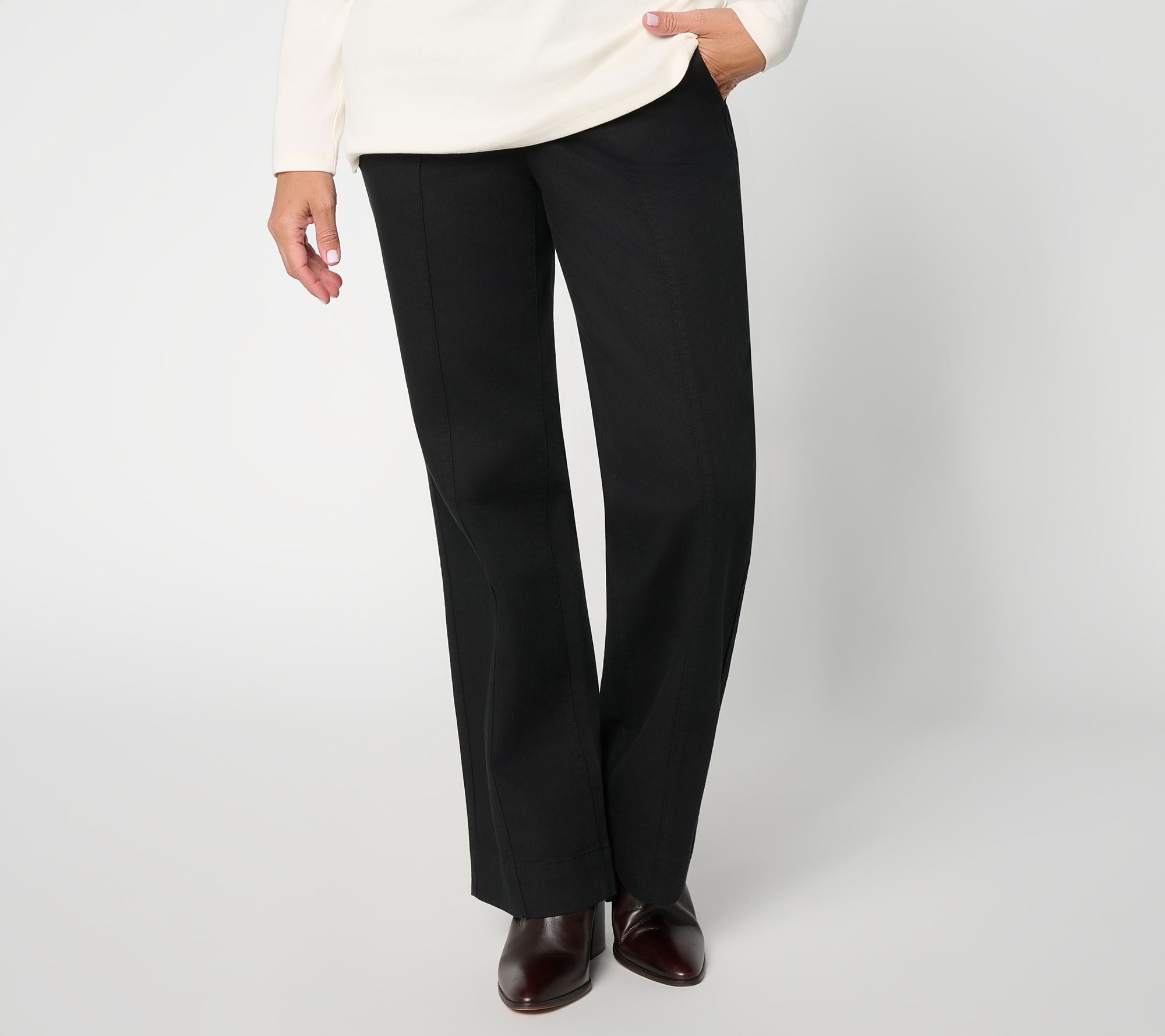 Belle by Kim Gravel Petite Twill TripleLuxe Traveler Jeans