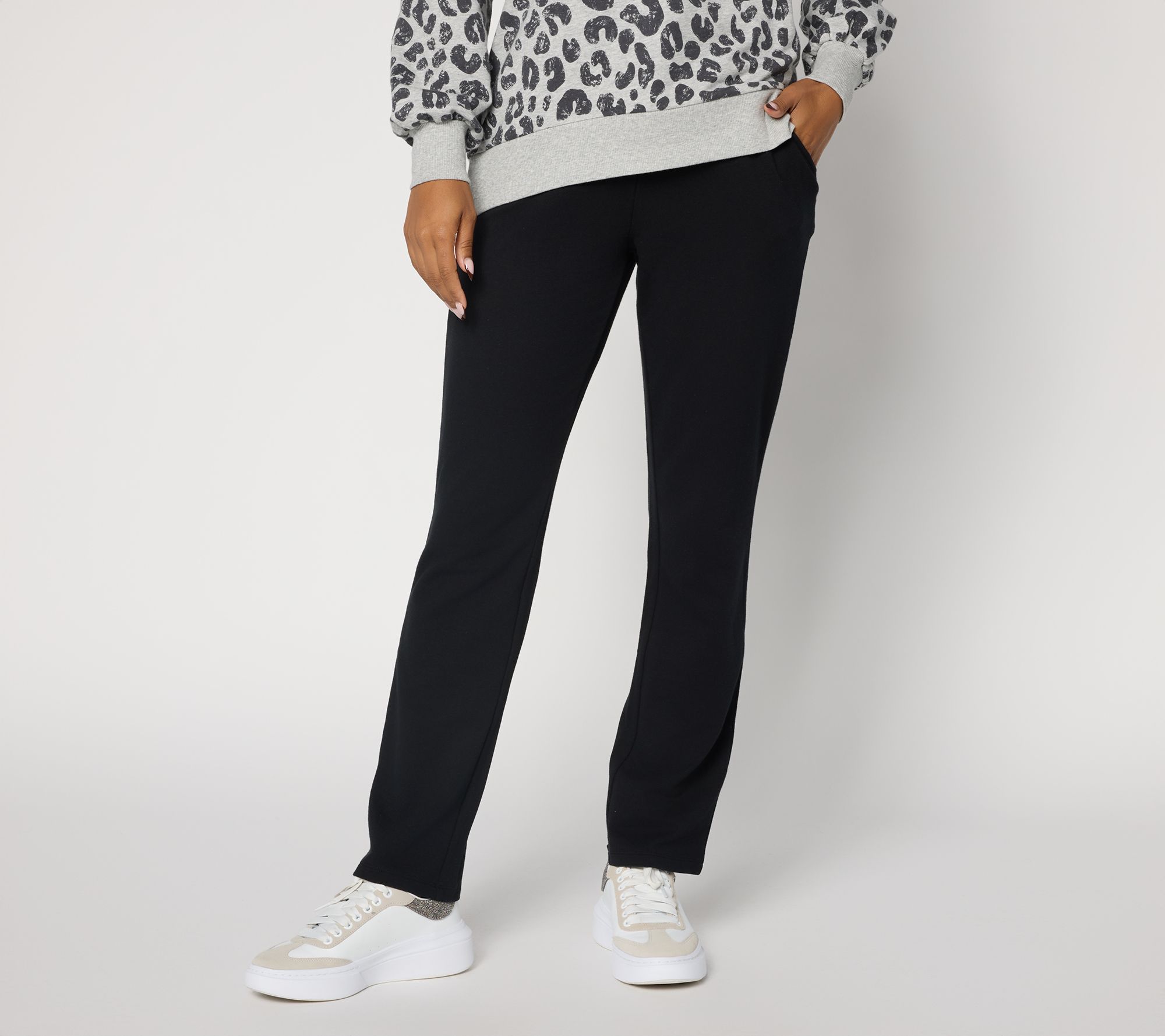 "As Is" Belle by Kim Gravel Reg French Terry Straight Leg Pant