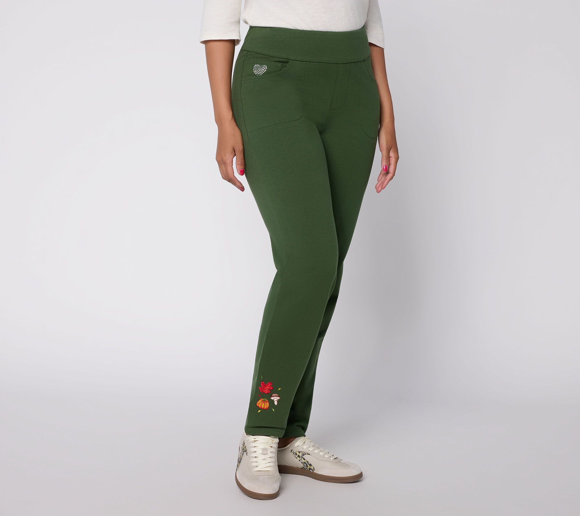 Quacker Factory DreamJeannes Short Beautifall Straight Pants