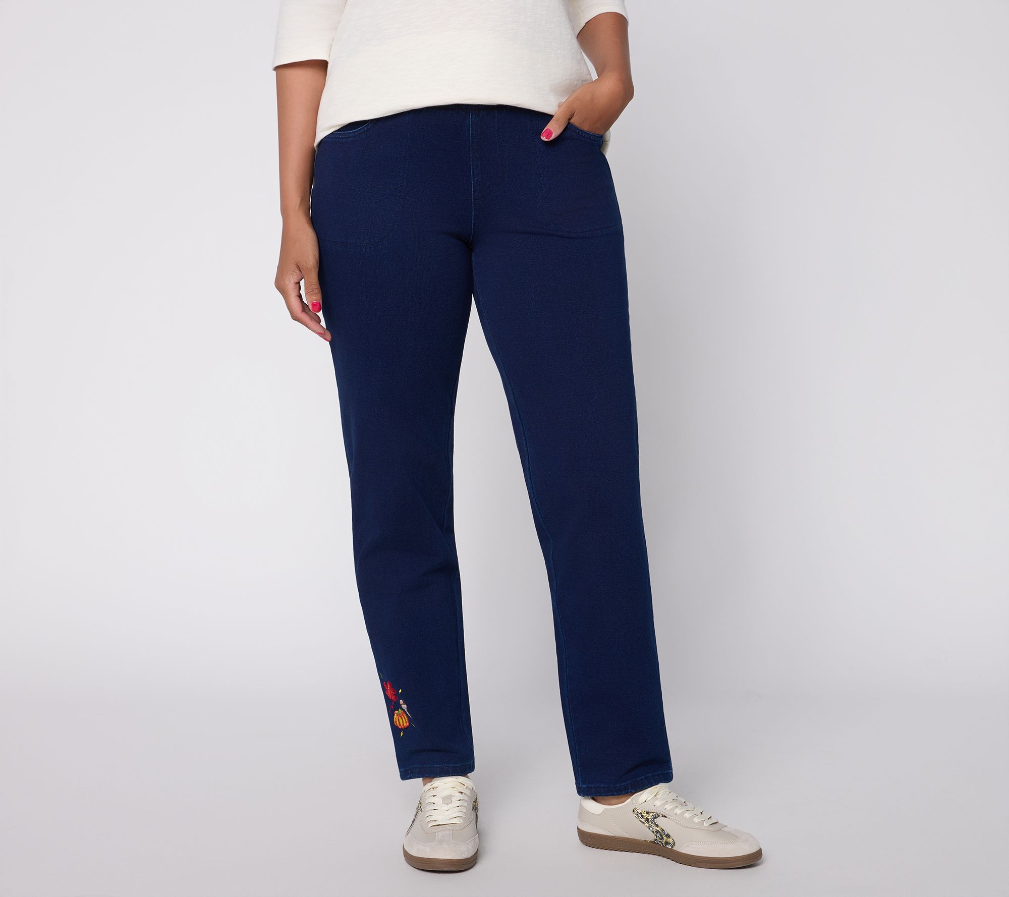 Quacker Factory DreamJeannes Short Beautifall Straight Pants