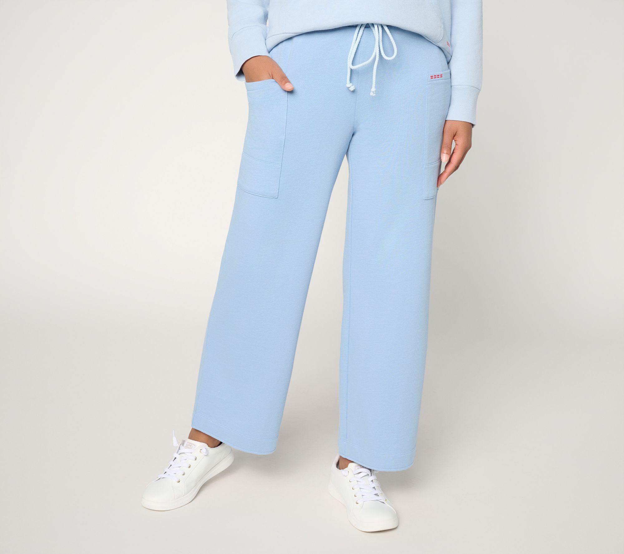 "As Is" Peace Love World French Terry Petite Cargo Ankle Pants