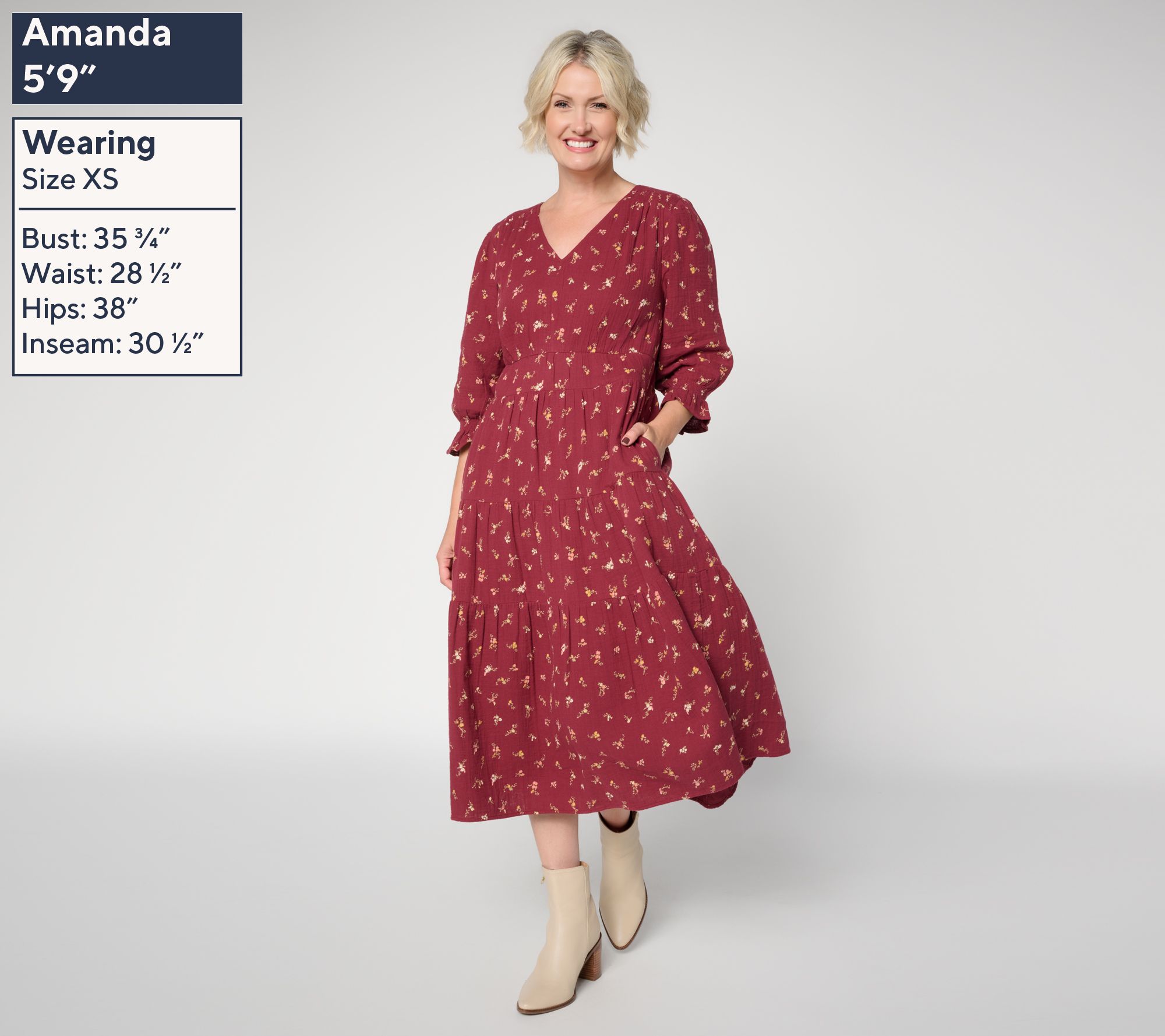 Ree by The Pioneer Woman Regular 100% Cotton Midi Dress
