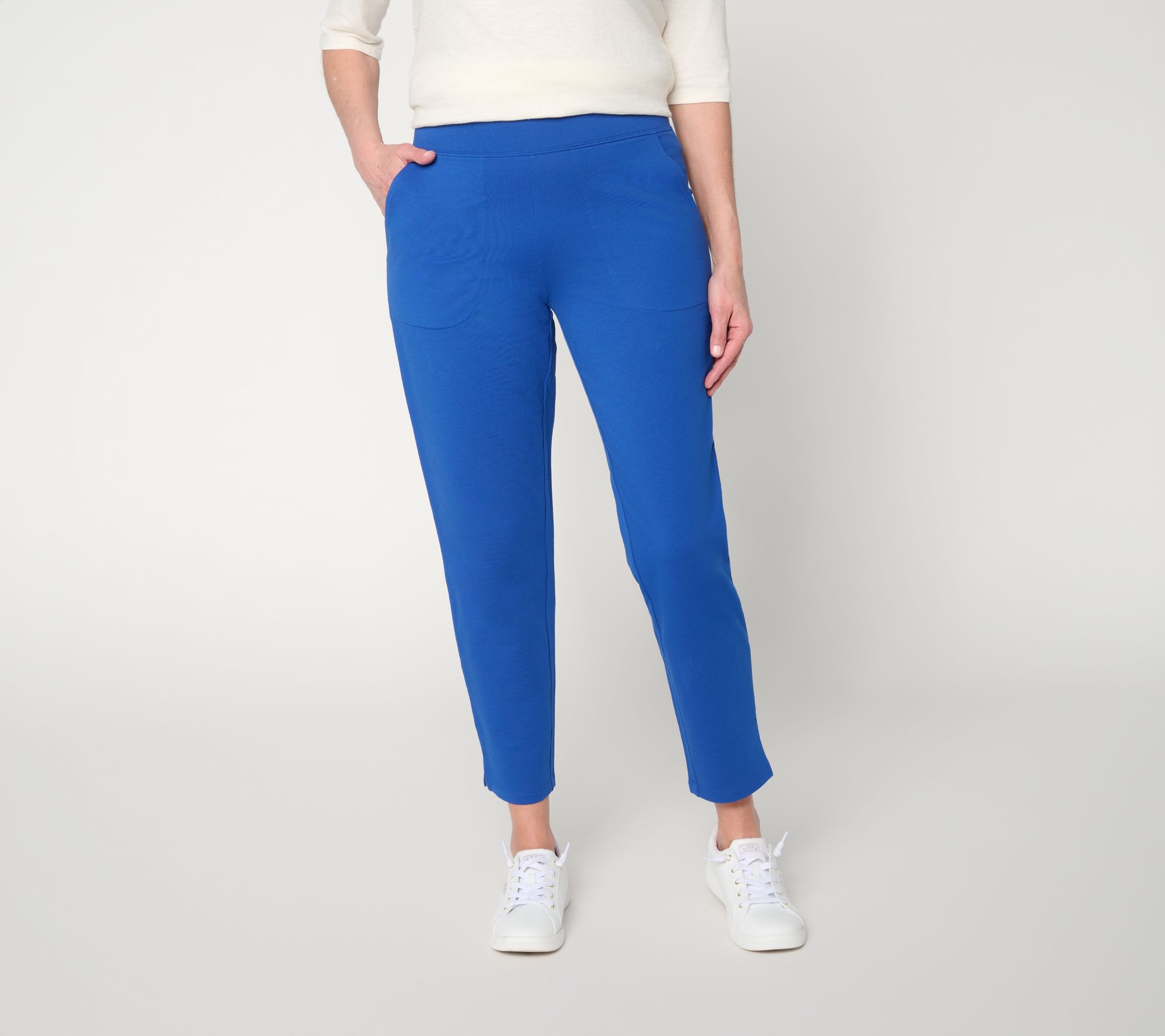 "As Is" Denim & Co. Regular EasyWear French Terry Ankle Pants