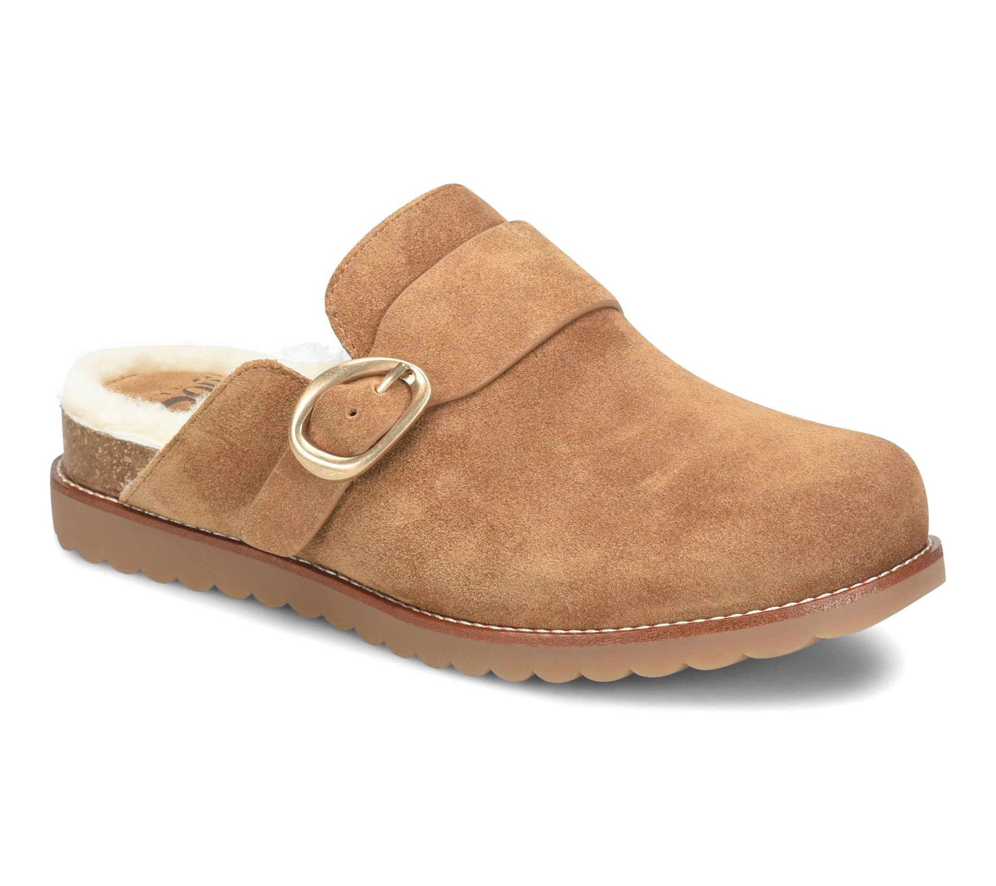 Sofft Shearling Lined Suede Clog - Angela