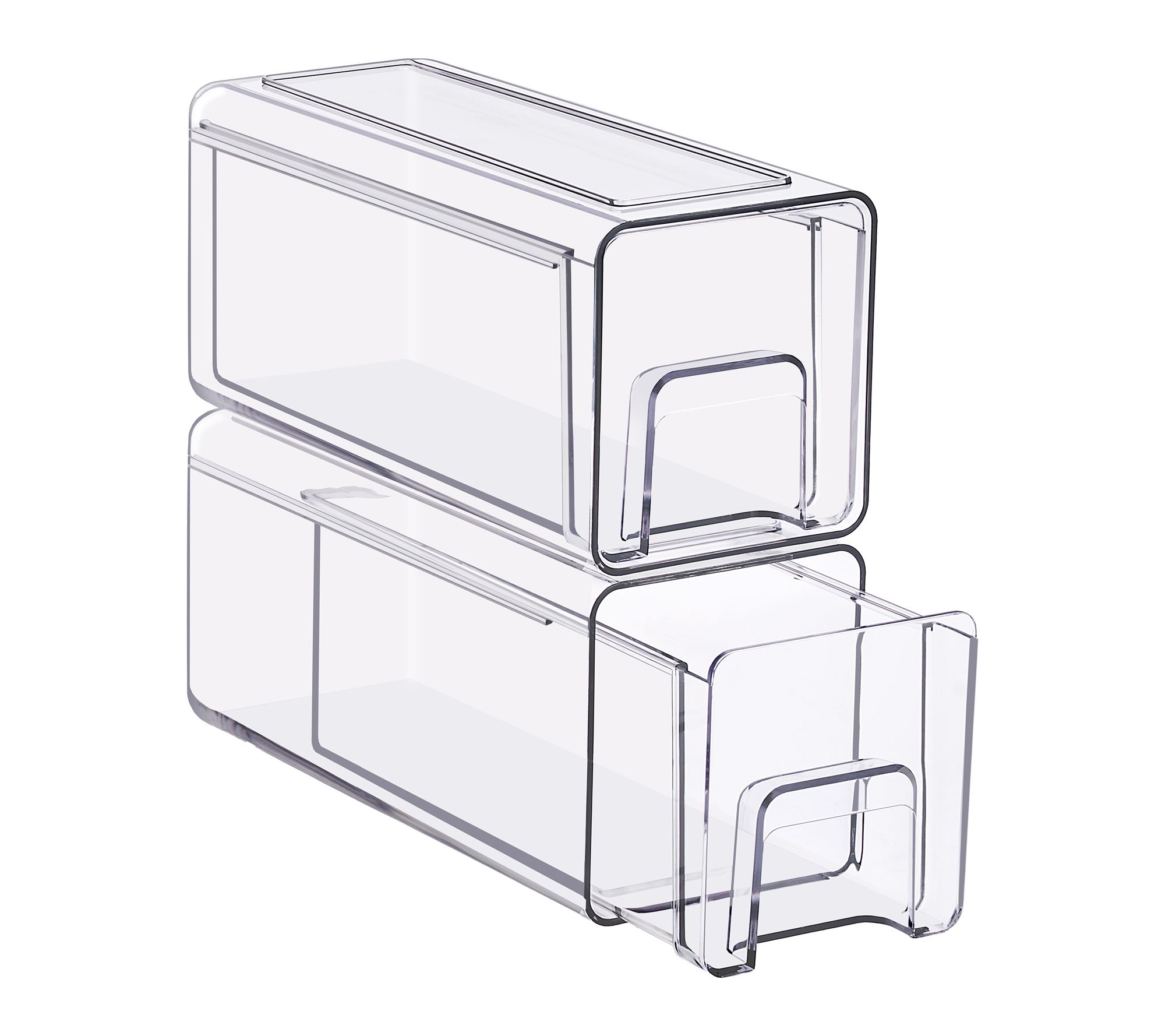 Sorbus Clear Stackable Storage Drawers with Han dle - Set of 2