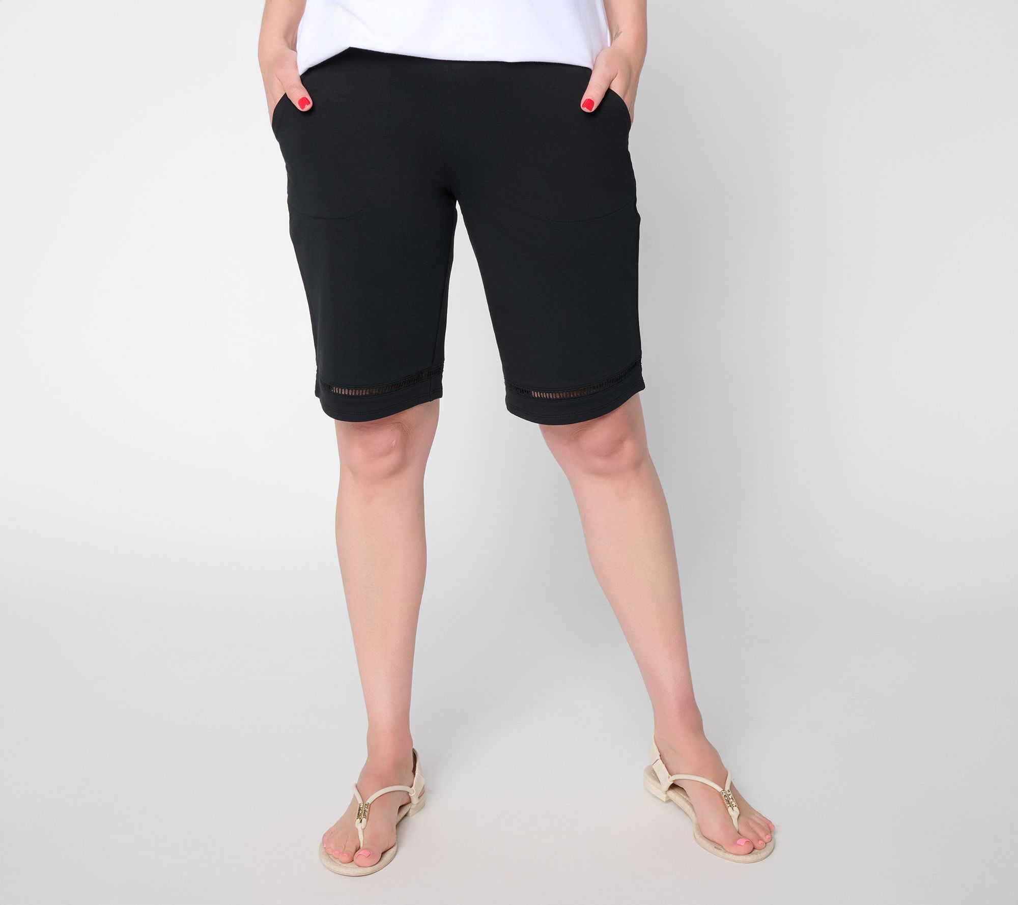 "As Is" Denim & Co. Active Regular French Terry Bermuda Shorts