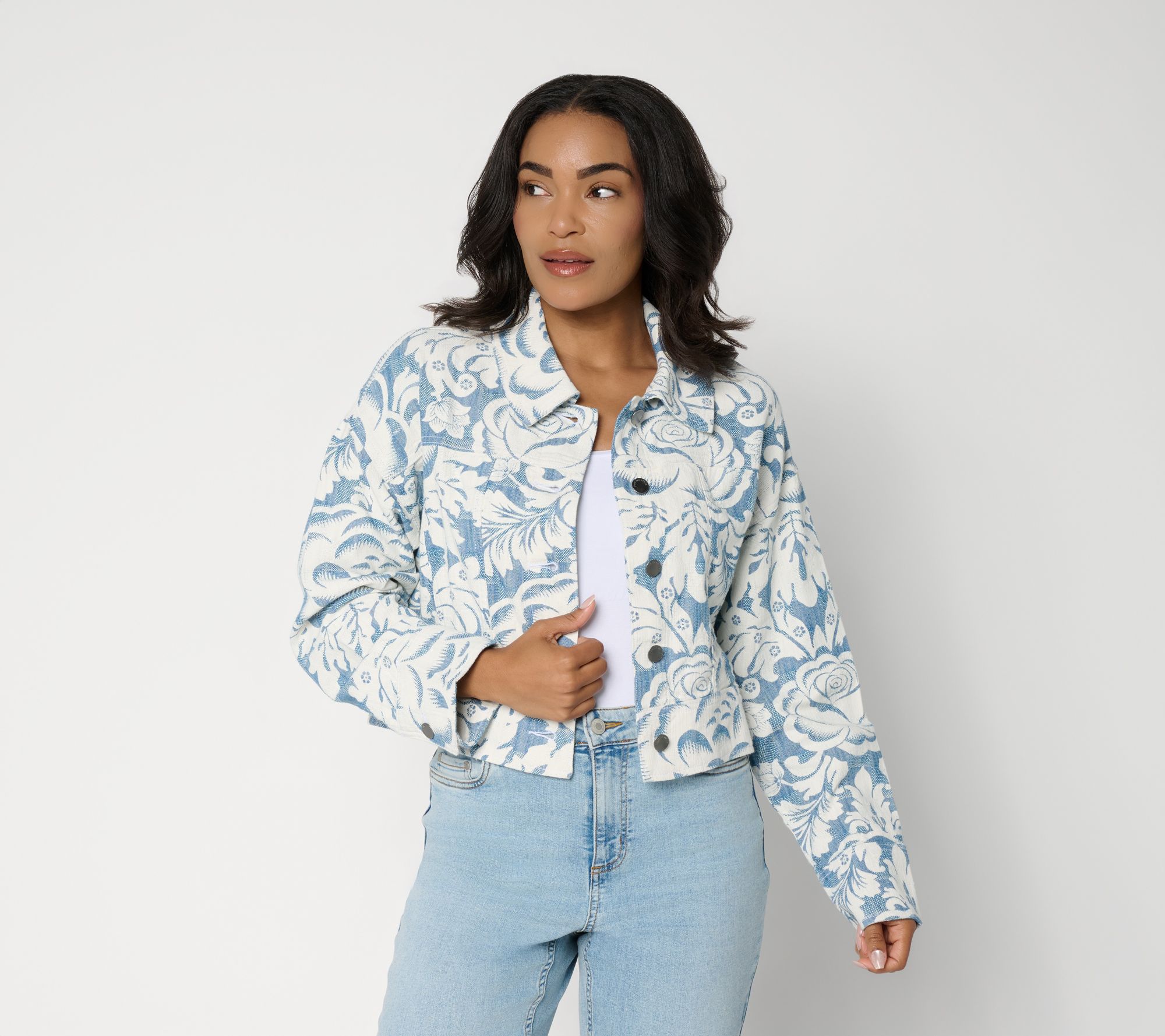 "As Is" Peace Love World Button Front Jacket