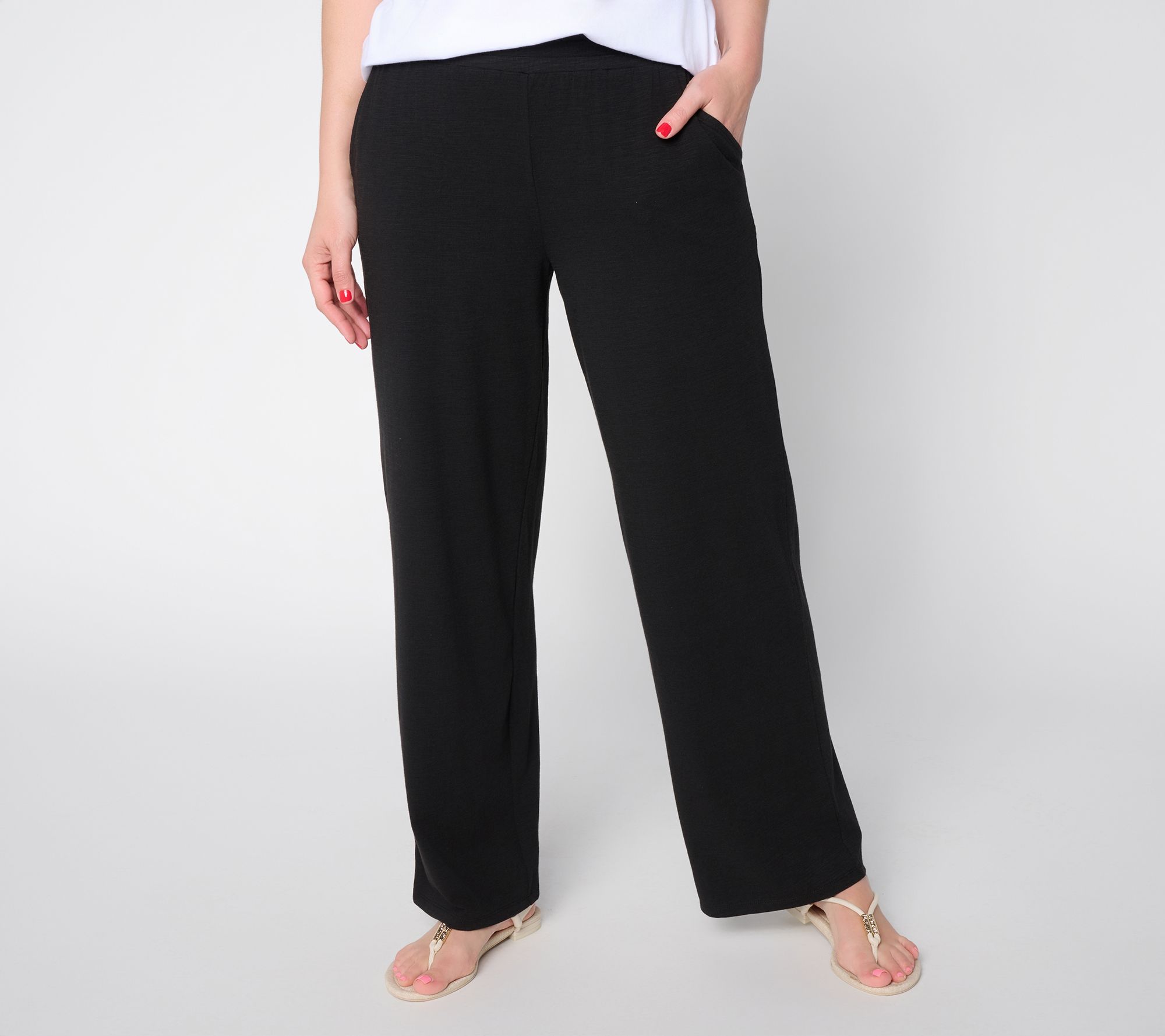"As Is" Belle by Kim Gravel Petite Slub Club Relaxed Pant