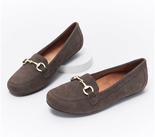 Vionic Suede Loafers with Hardware - Bibiana