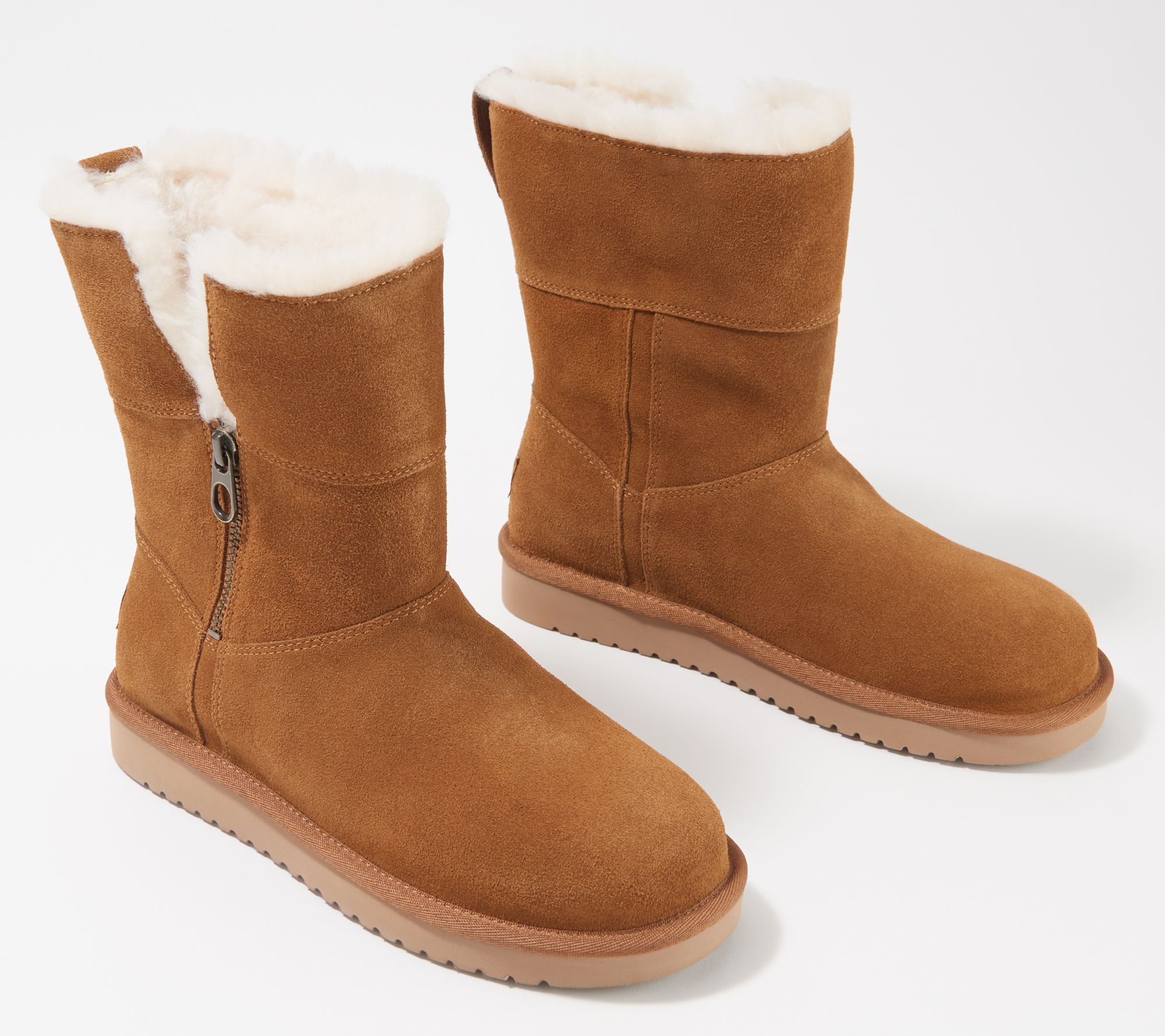 Koolaburra by UGG Suede Zip Short Boots - Aribel - QVC.com