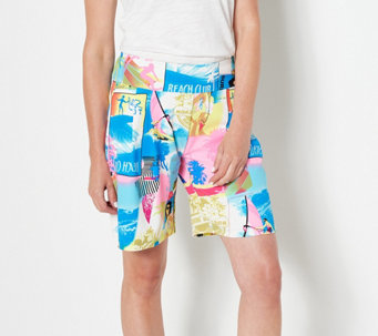 Attitudes by Renee Printed Pull-On Shorts with Pockets - A399493