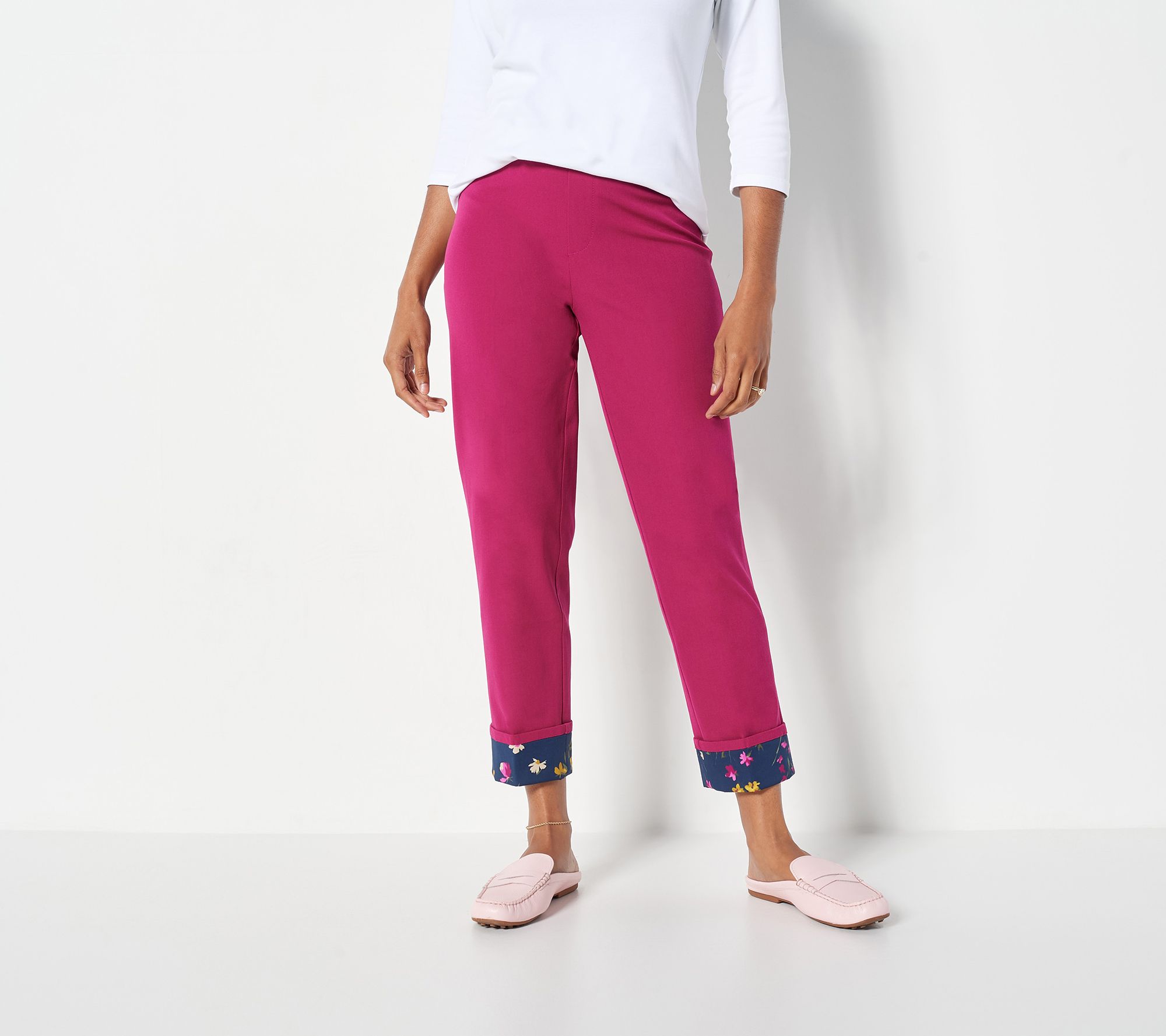 Isaac Mizrahi Live! 24/7 Stretch Pants with Printed Cuff