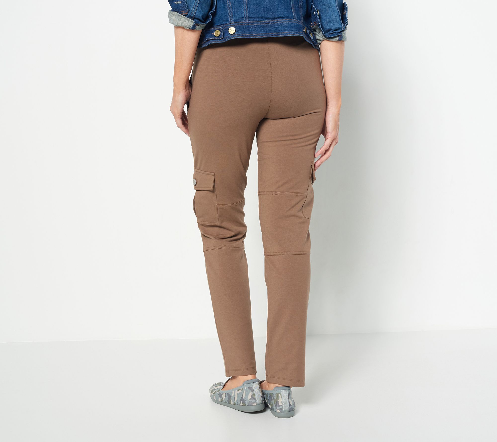 Women with Control Tummy Control Straight Leg Cargo Pants - QVC.com