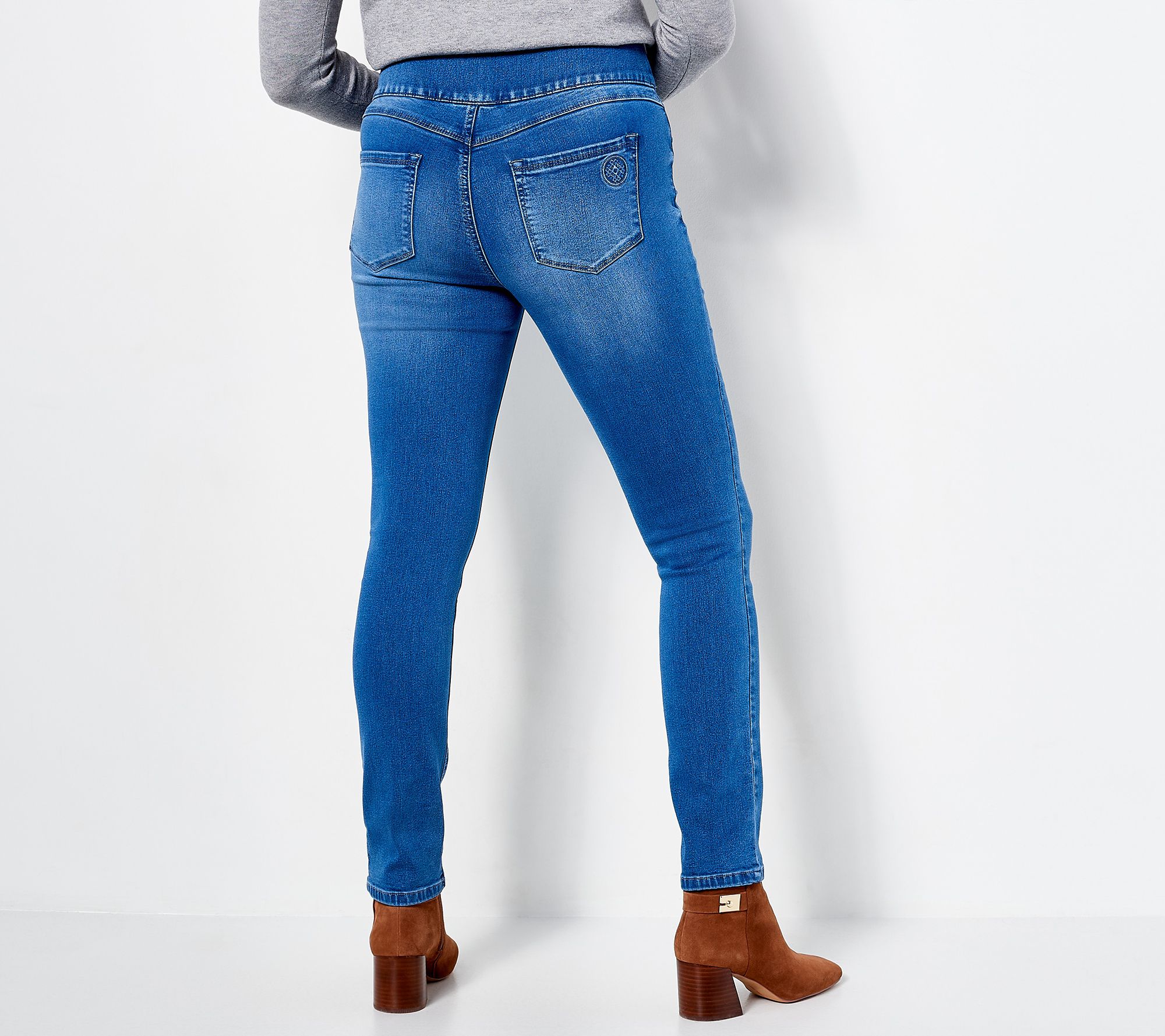 Laurie Felt Silky Denim Easy Skinny Jeans with Cambre Waist