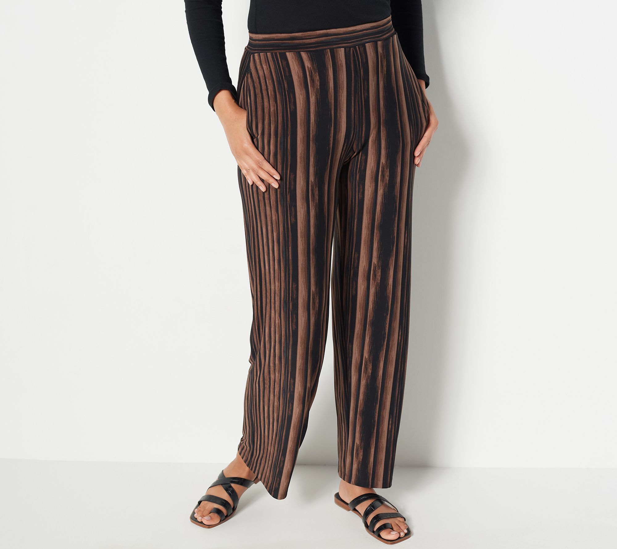 "As Is" Susan Graver Regular Printed Liquid Knit Pull-On Pant