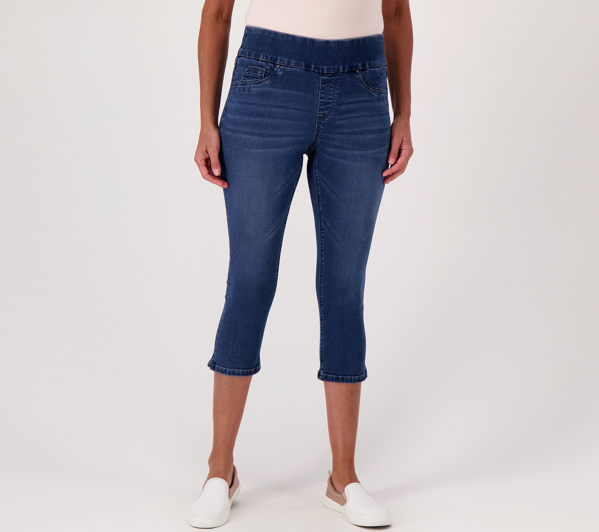 Joan Rivers Petite Classic Woven Denim Capri Pant 