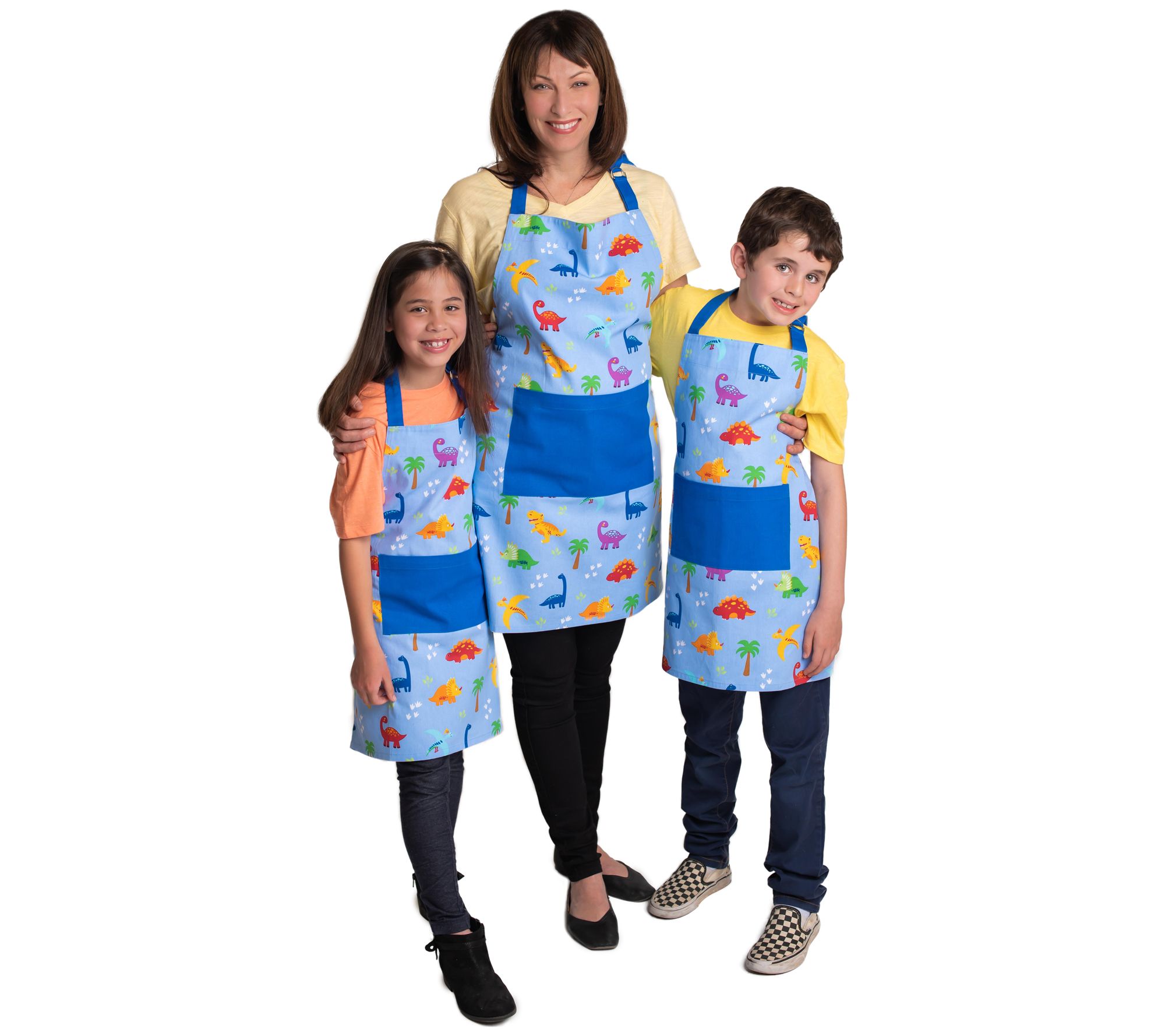 Handstand Kitchen Dinosaur Adult and Child Apron Set