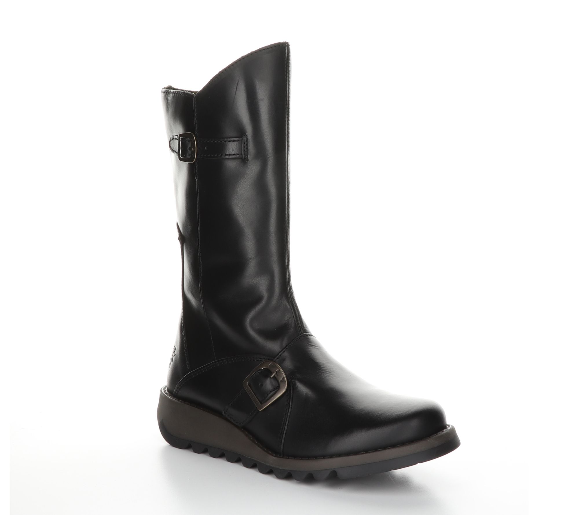 Fly London Leather Rubber Heel Boots - Mes