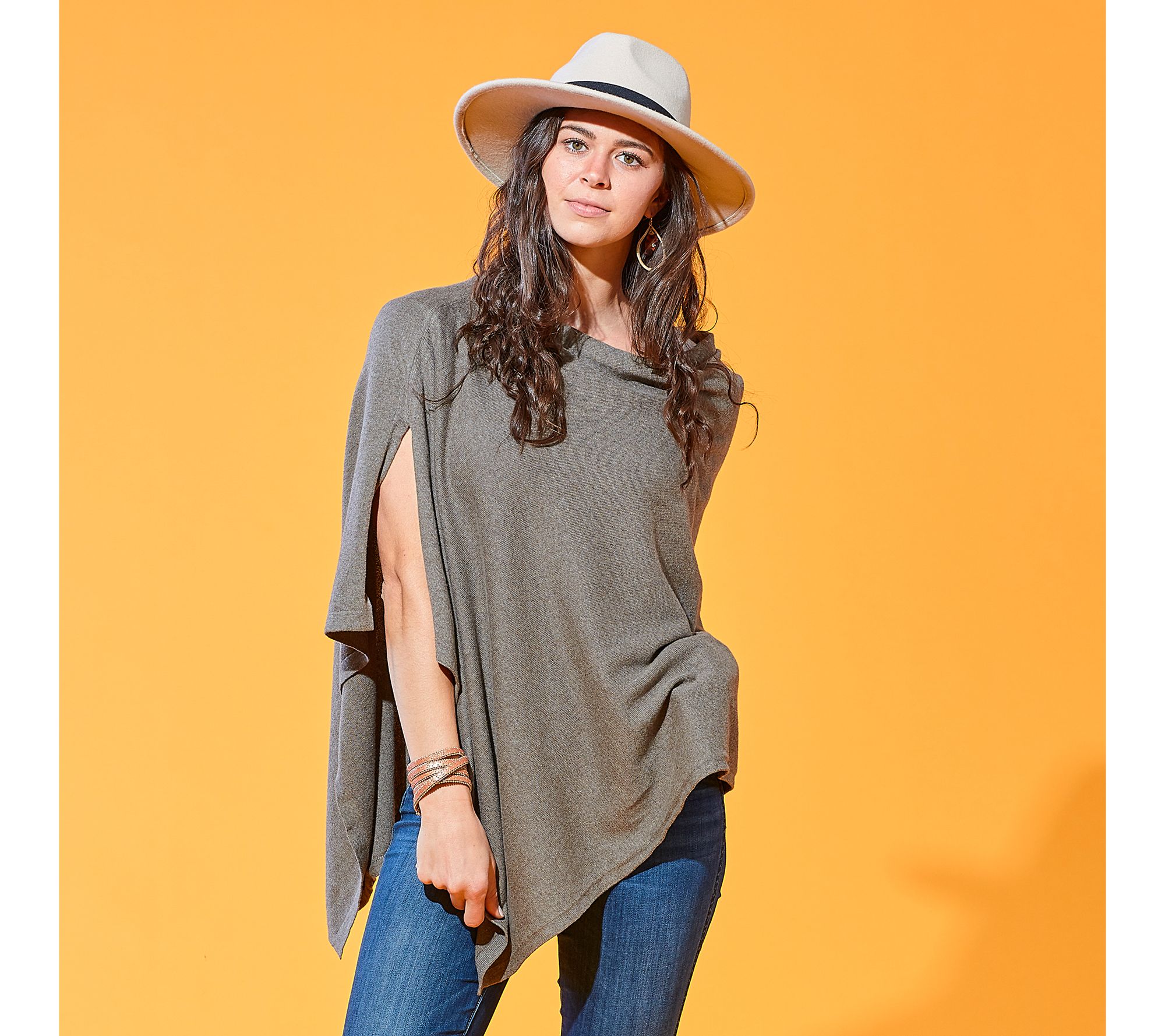 Tickled Pink Solid Cotton Poncho