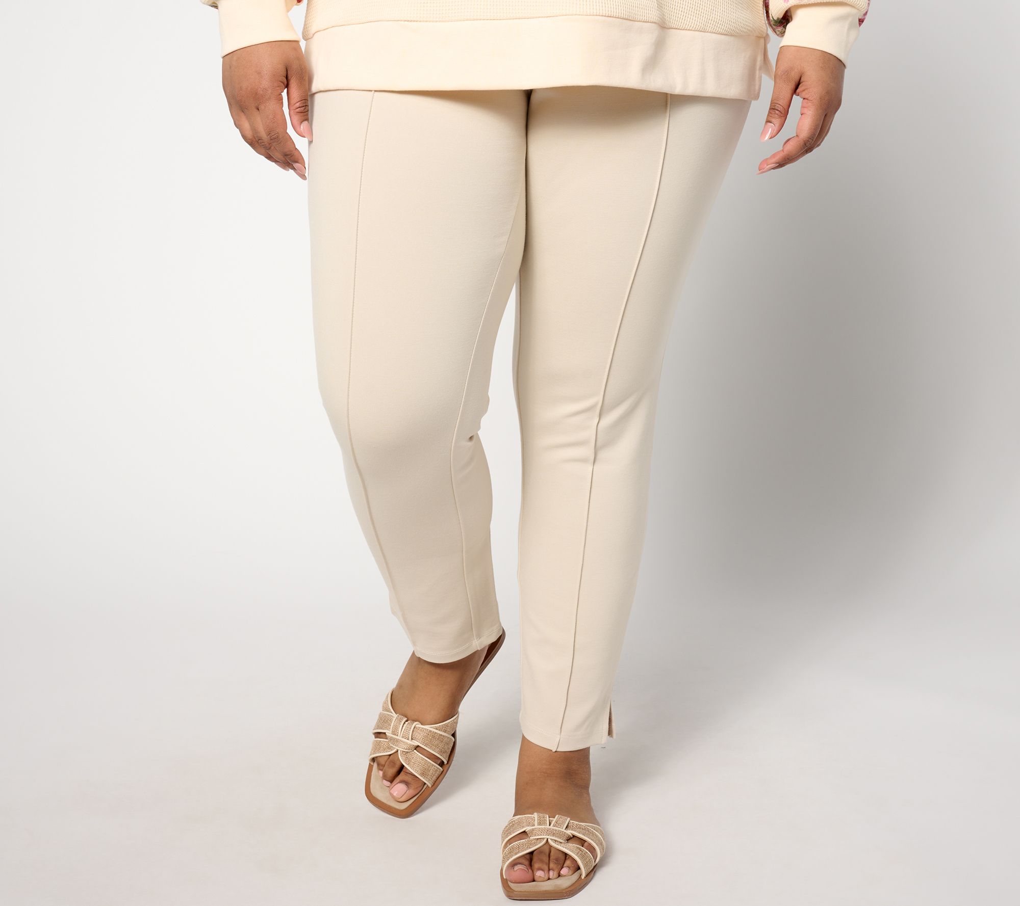 Belle by Kim Gravel Regular Ponte Center Seam Ankle Pants