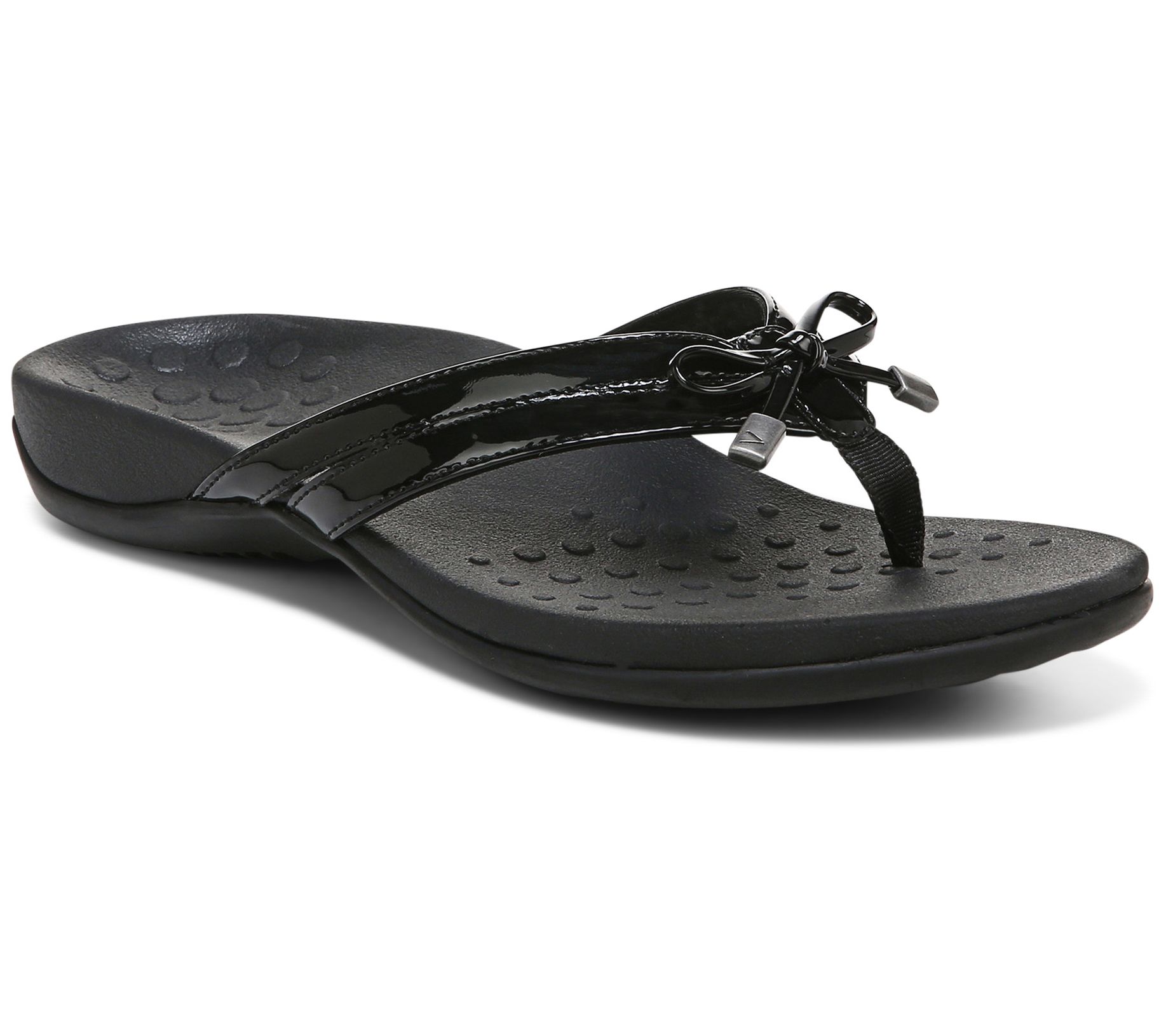 Vionic Bella Womens Size 6 W WIDE WIDTH Black Orthotic Flip Flop