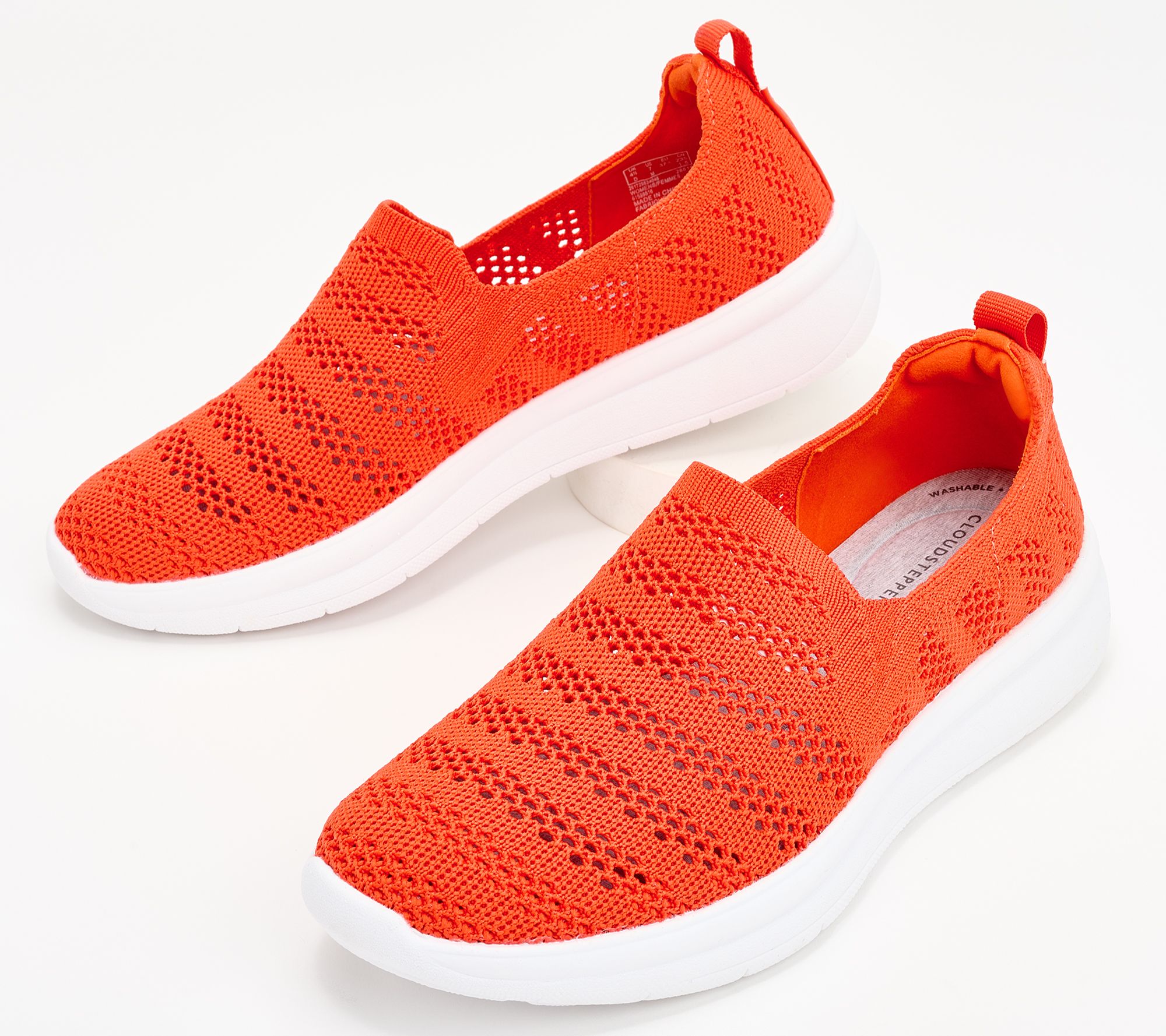 Clarks Cloudsteppers Perforated Knit Slip-Ons - Ezera Path