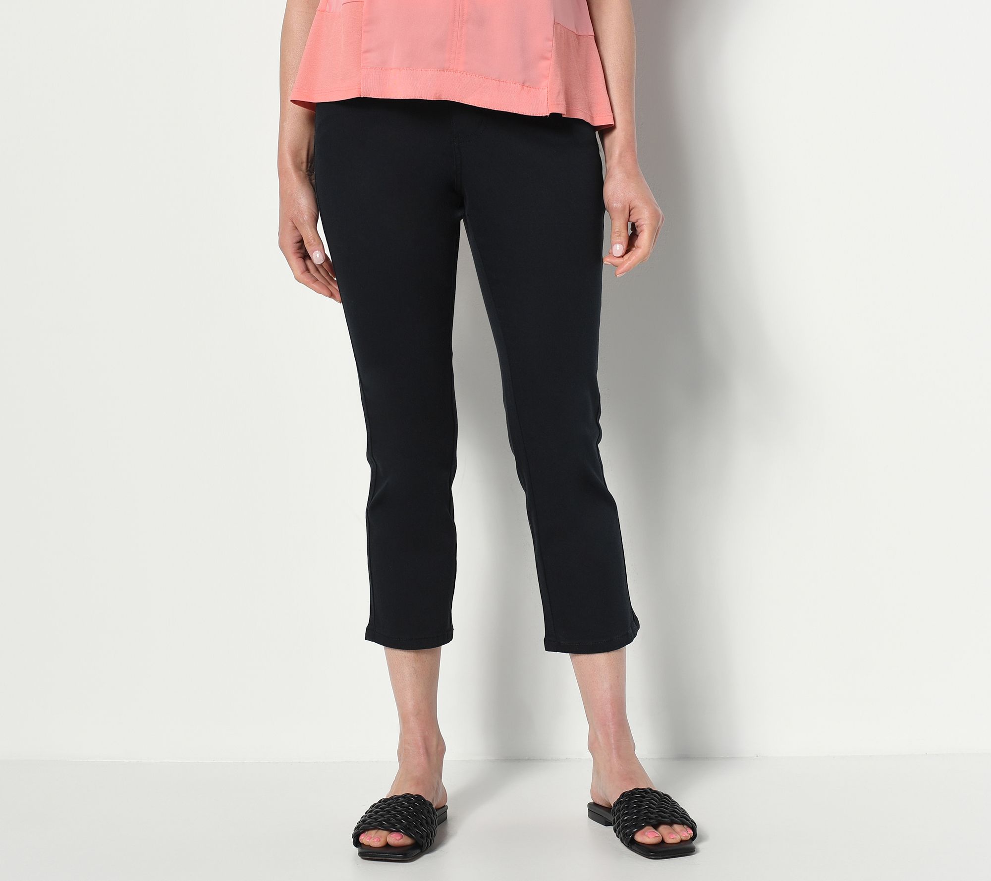 "As Is" Belle by Kim Gravel Petite Twill Straight Leg Crop Jeans