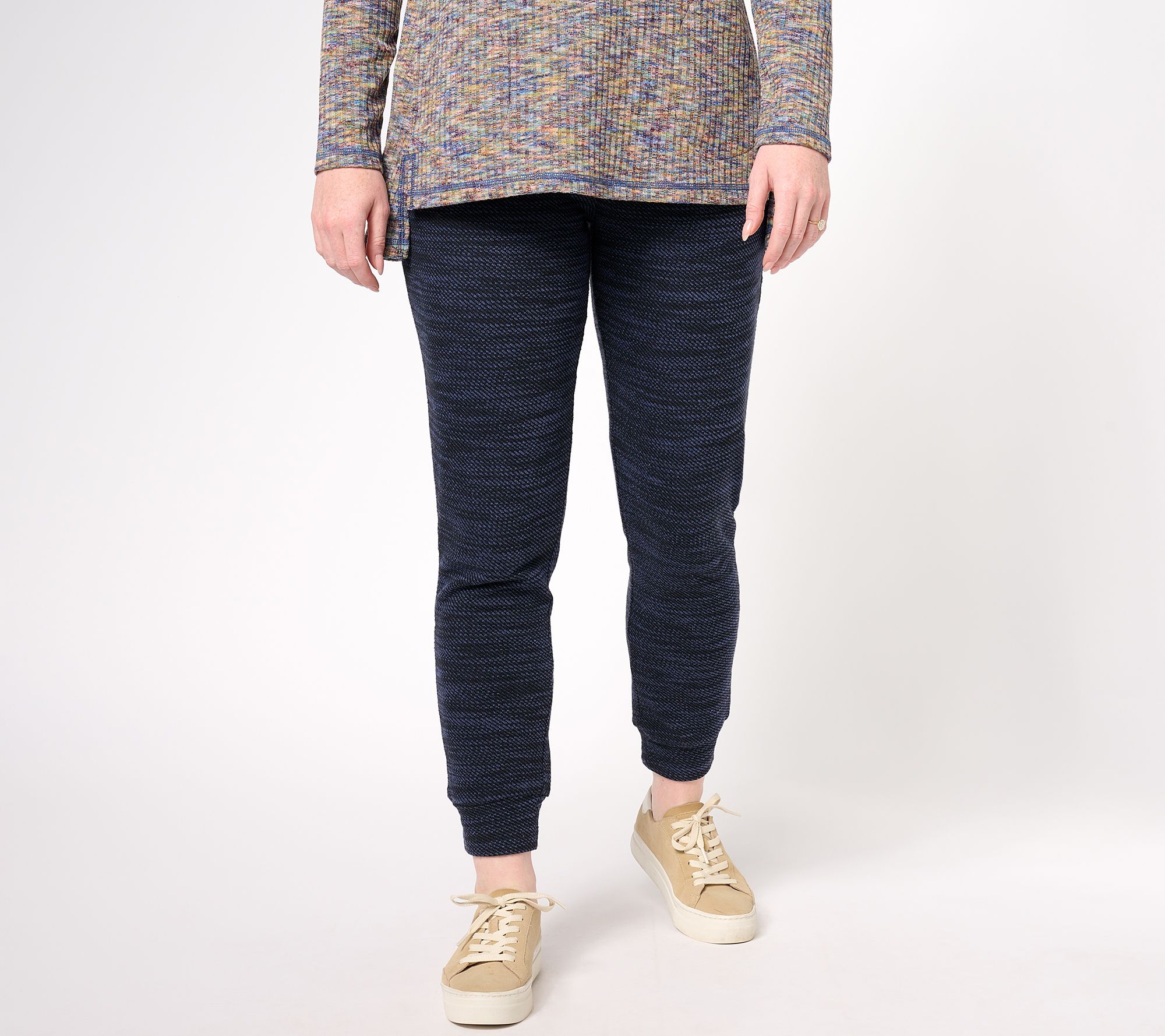 LOGO Lounge by Lori Goldstein Regular Textured Knit Jogger Pants