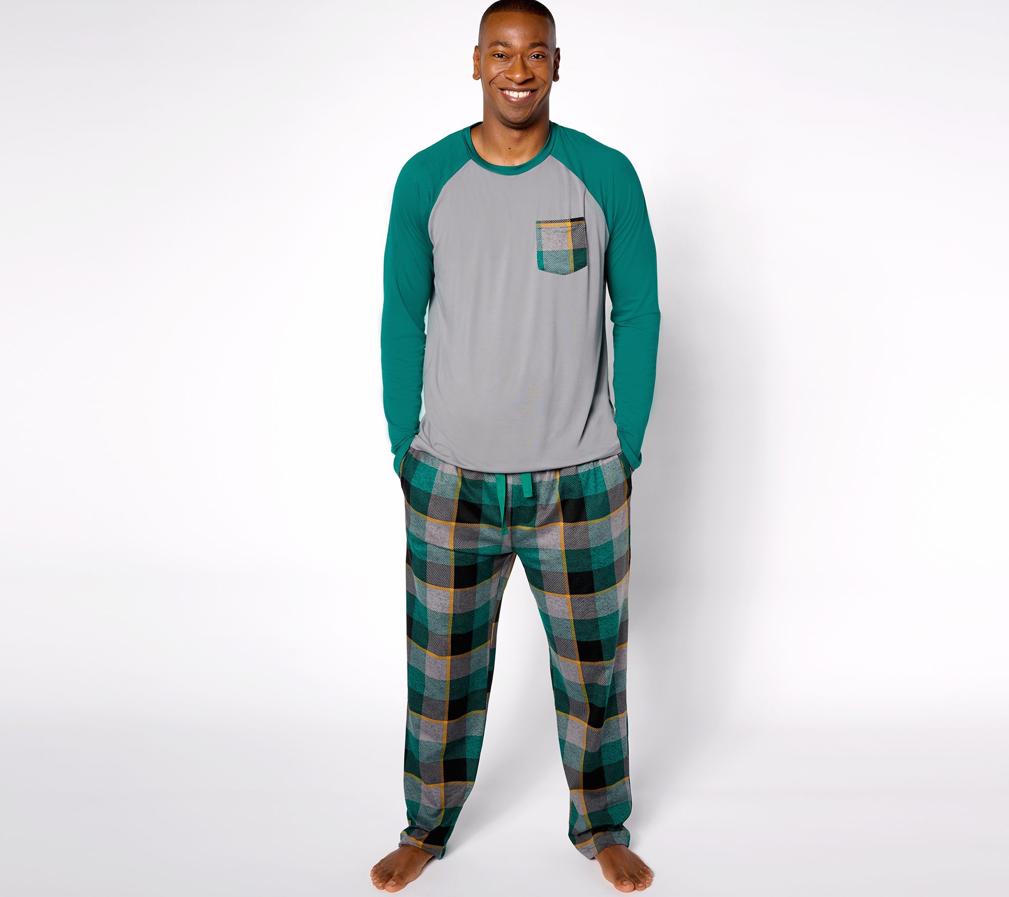 Cuddl Duds Men's Fleecewear with Stretch Pajama Set 
