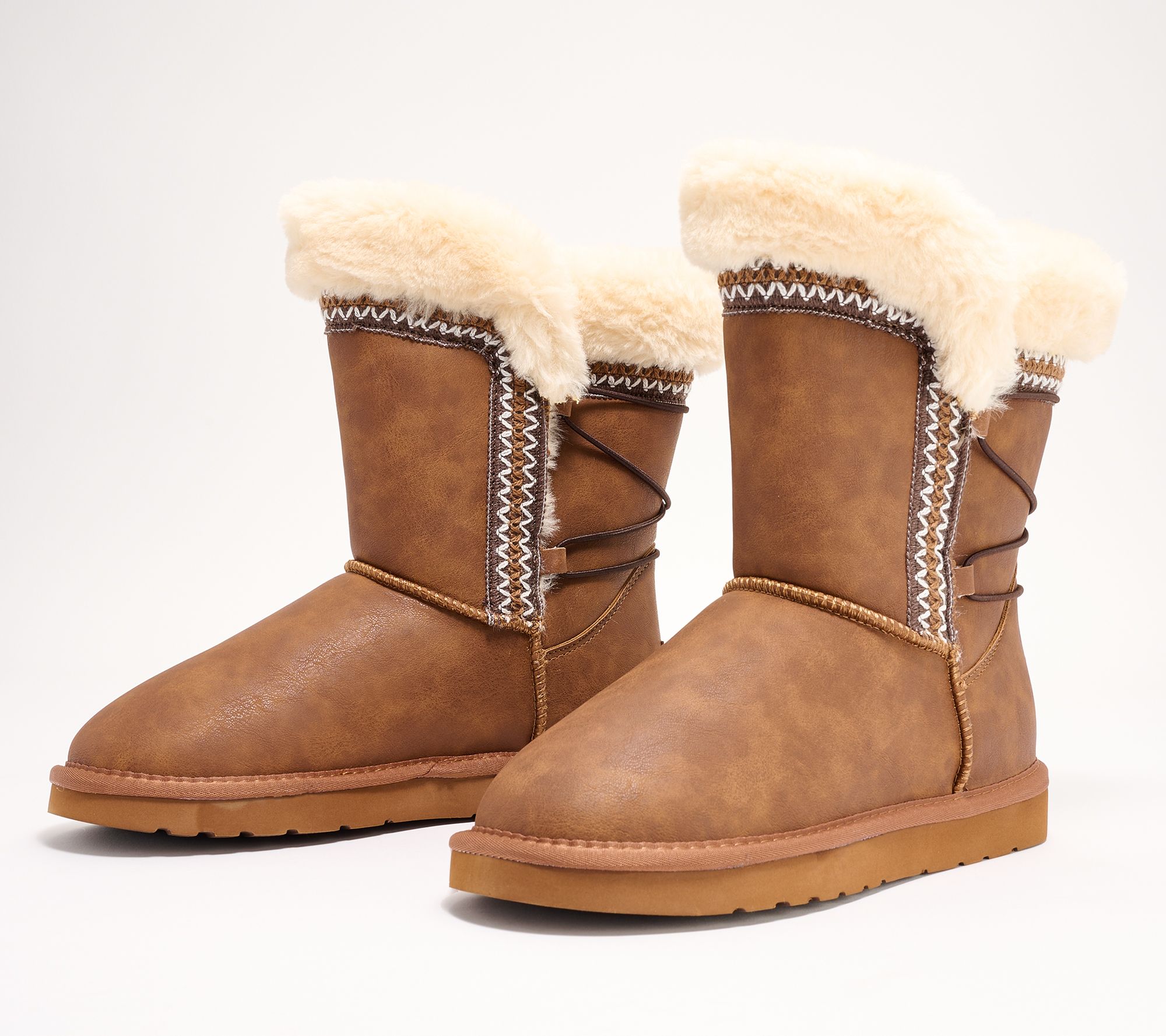 Lamo Fur Lined Short Winter Boots - Alma - QVC.com