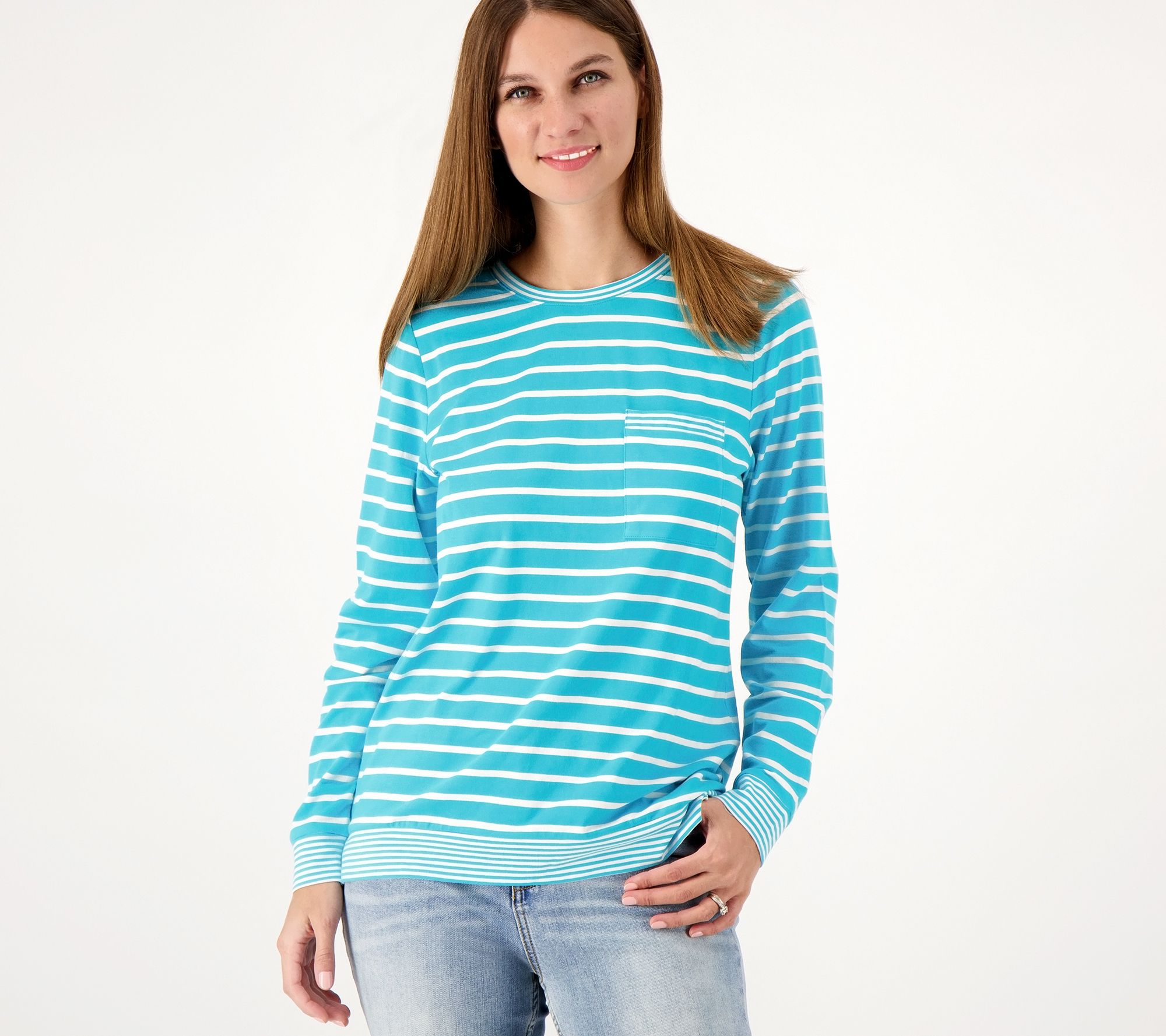 "As Is" Belle Beach by Kim Gravel TripleLuxe Top with Pocket