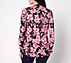 LOGO Layers by Lori Goldstein Floral Print Mock Neck Top, 1 of 3
