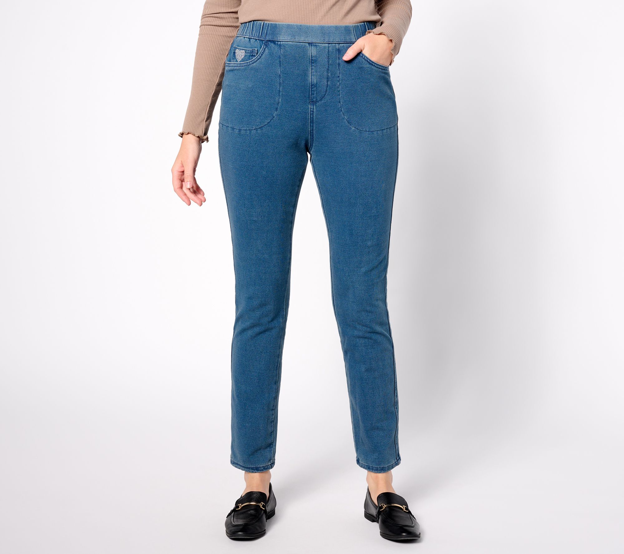 Quacker Factory Regular DreamJeannes Pull-On Slim Leg Jeans - QVC.com