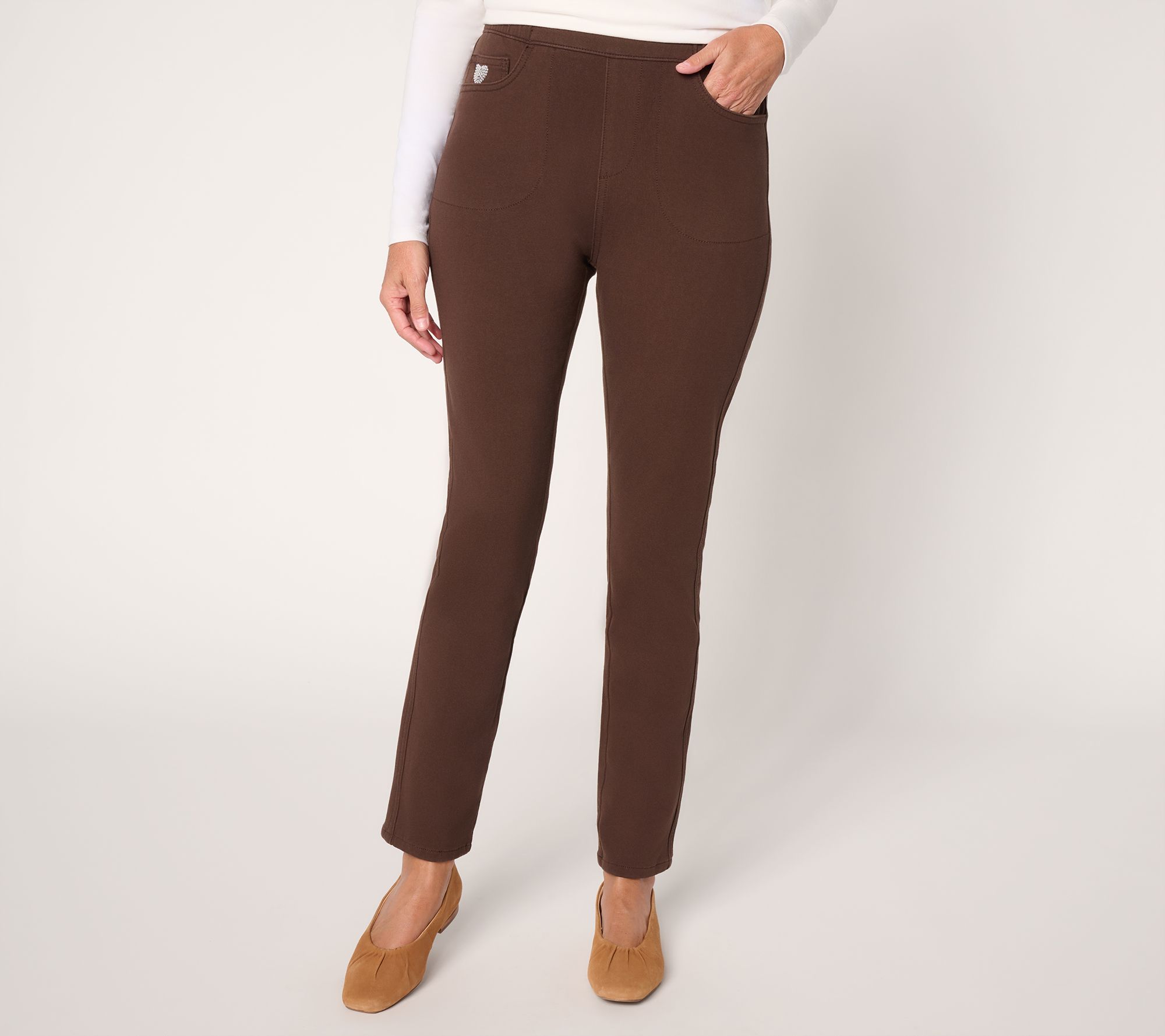 Quacker Factory Regular DreamJeannes Pull-On Slim Leg Jeans