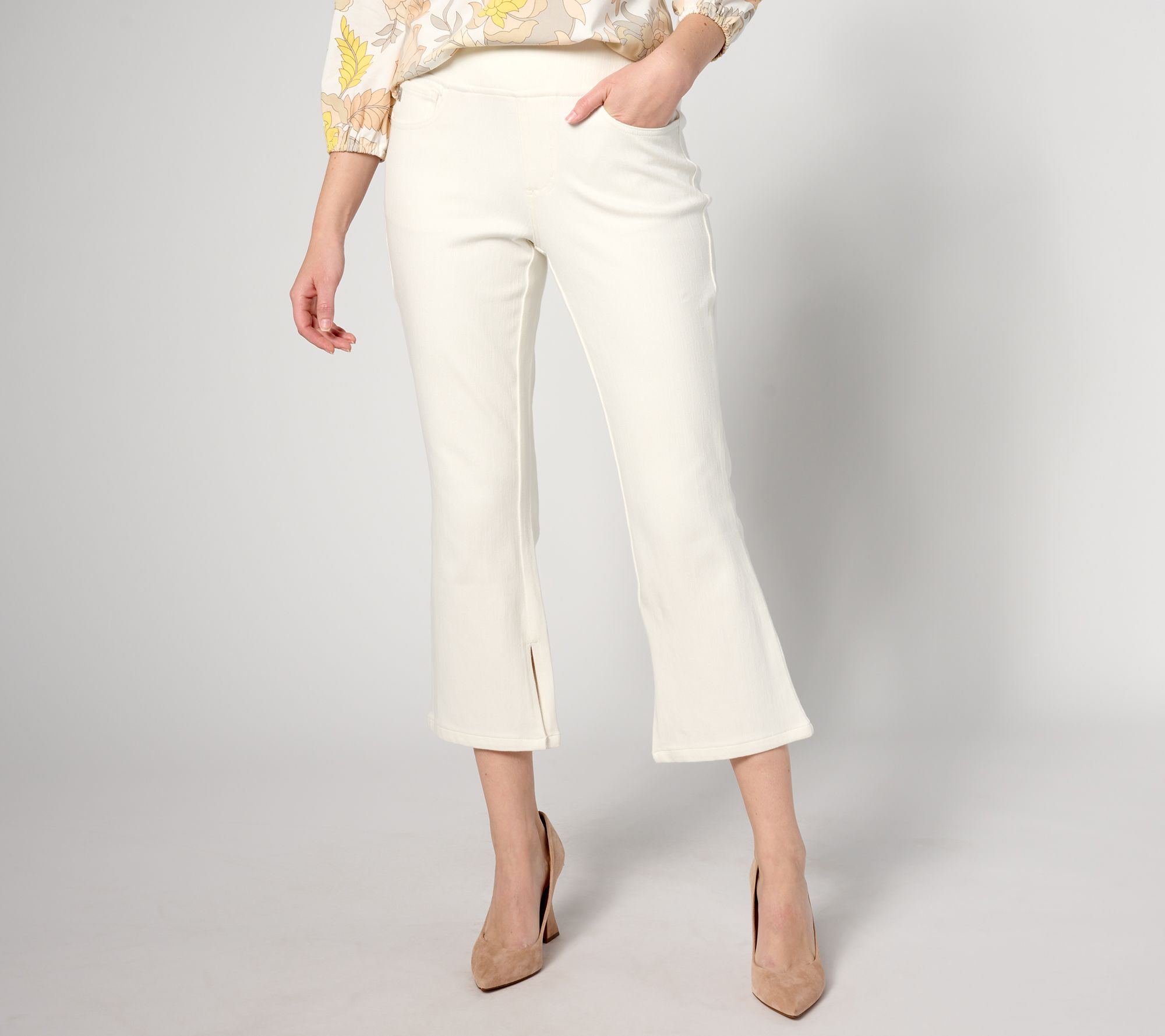 Belle by Kim Gravel Regular Ponte Slim Straight Leg Pants 