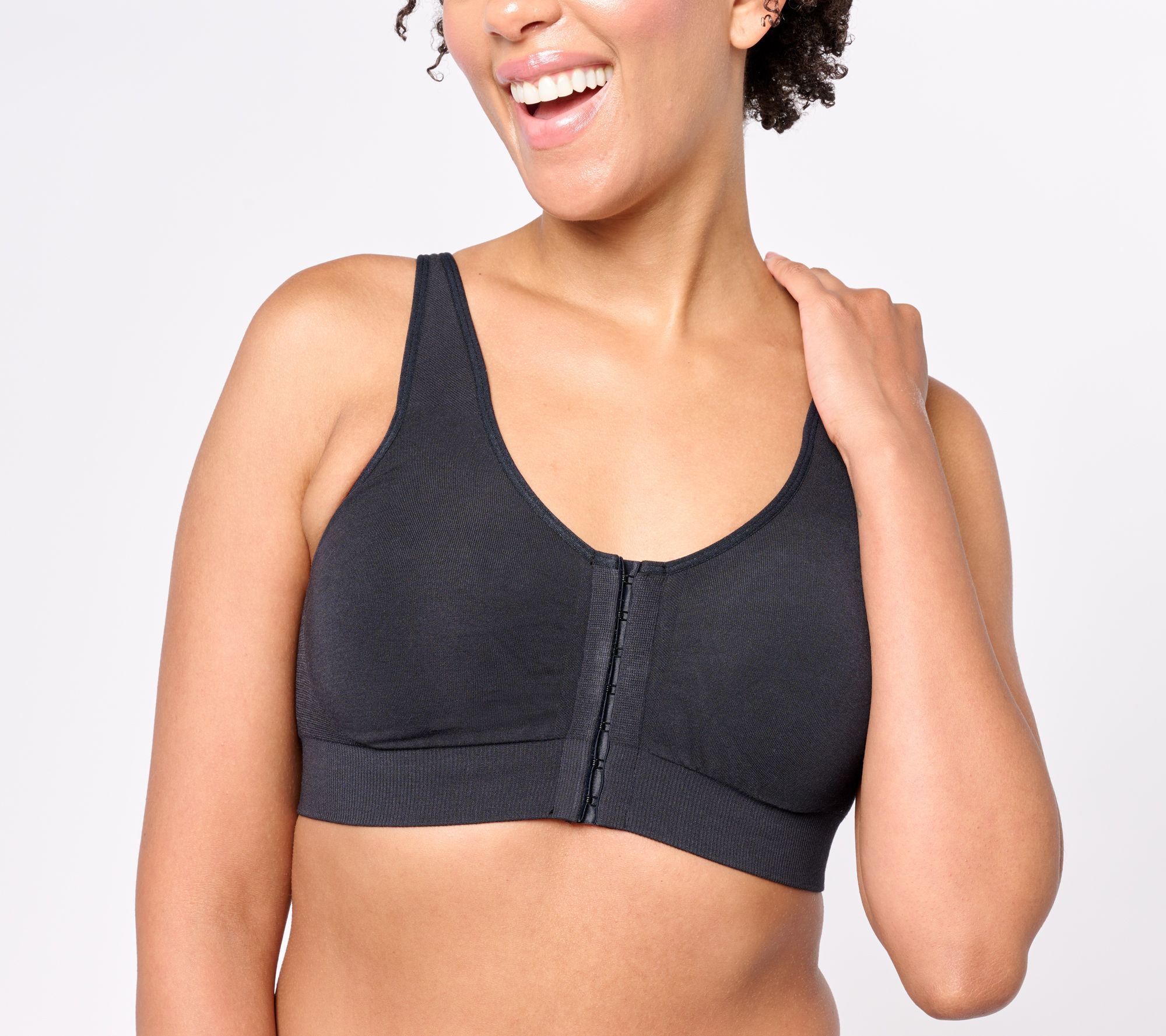 "As Is" Cuddl Duds Intimates Modal Seamless Front Hook Wirefree Bra