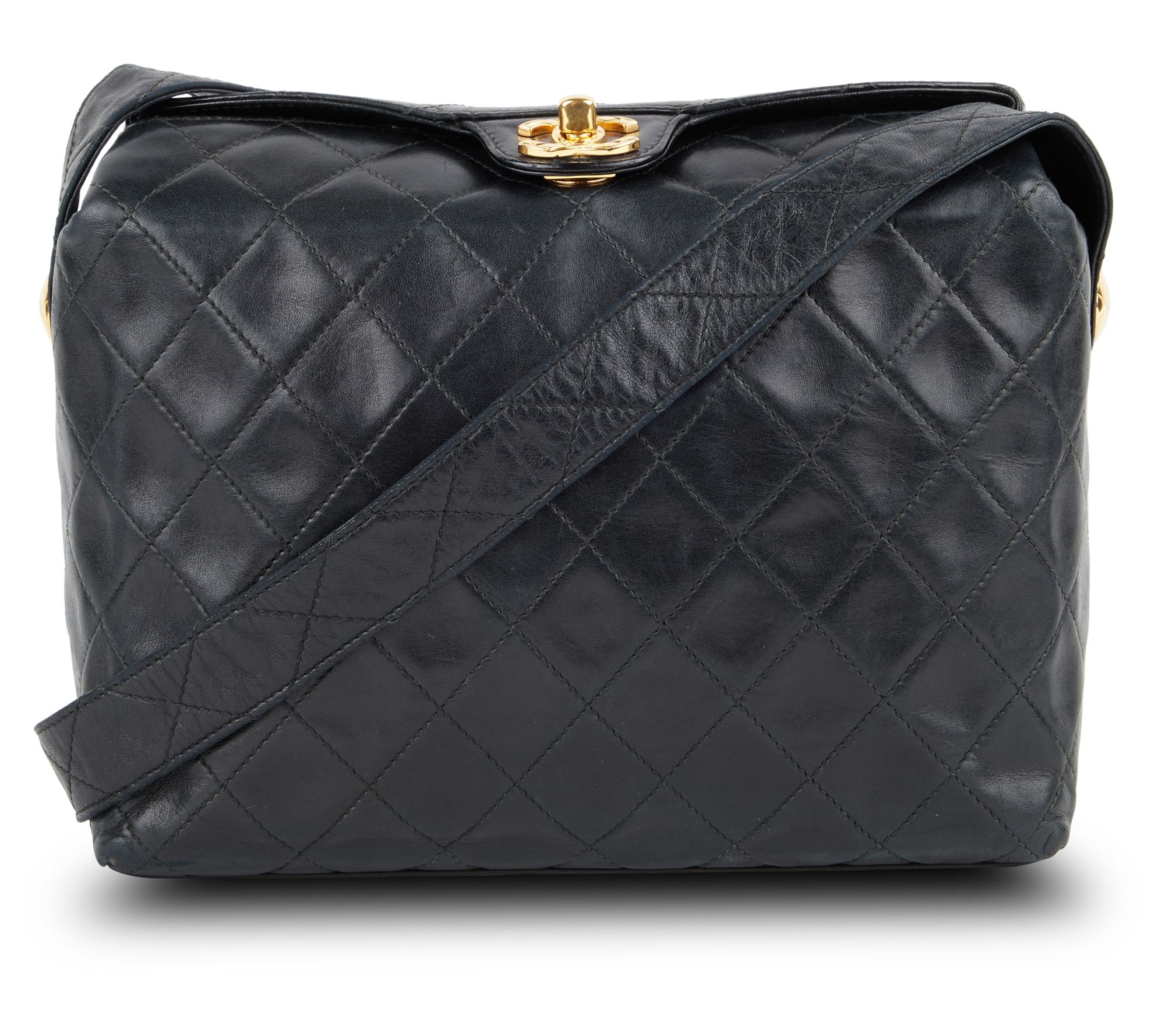 Chanel CC Phone Holder Crossbody Black in Calfskin with Silver