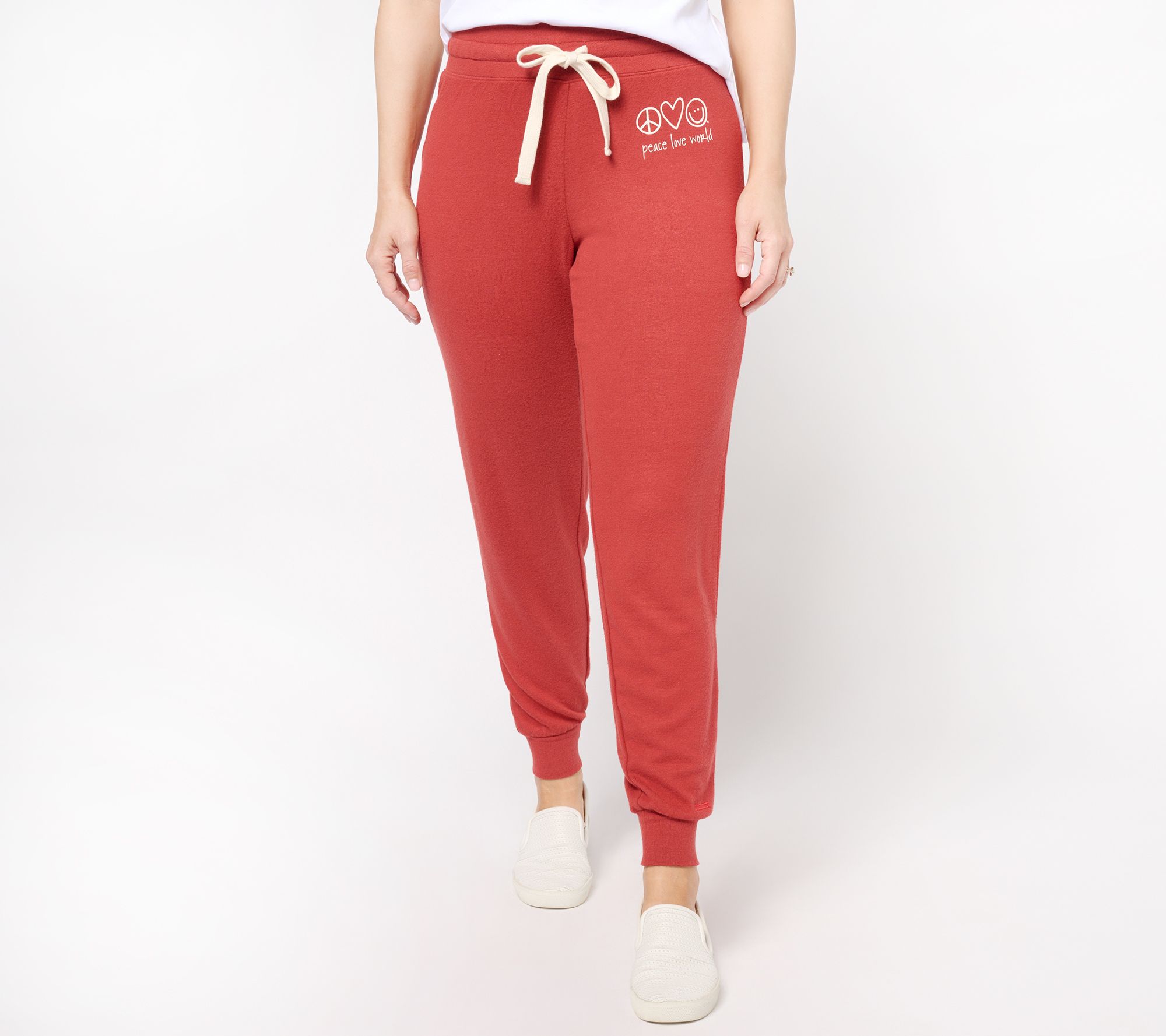 "As Is" Peace Love World Petite Comfy Affirmation Jogger
